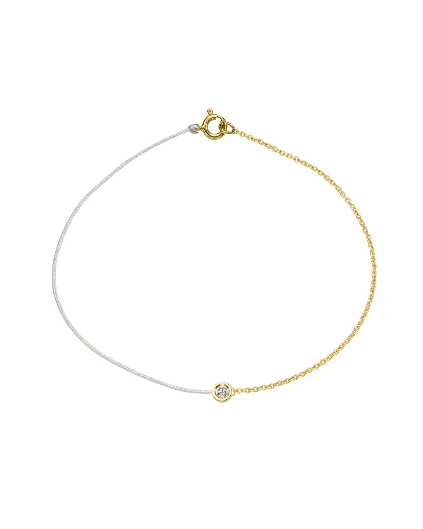 String of Love Chaînette - Or Jaune 14 carats Bracelet 14K Solid Gold Perle Medium: 0.05 carats Small 15cm