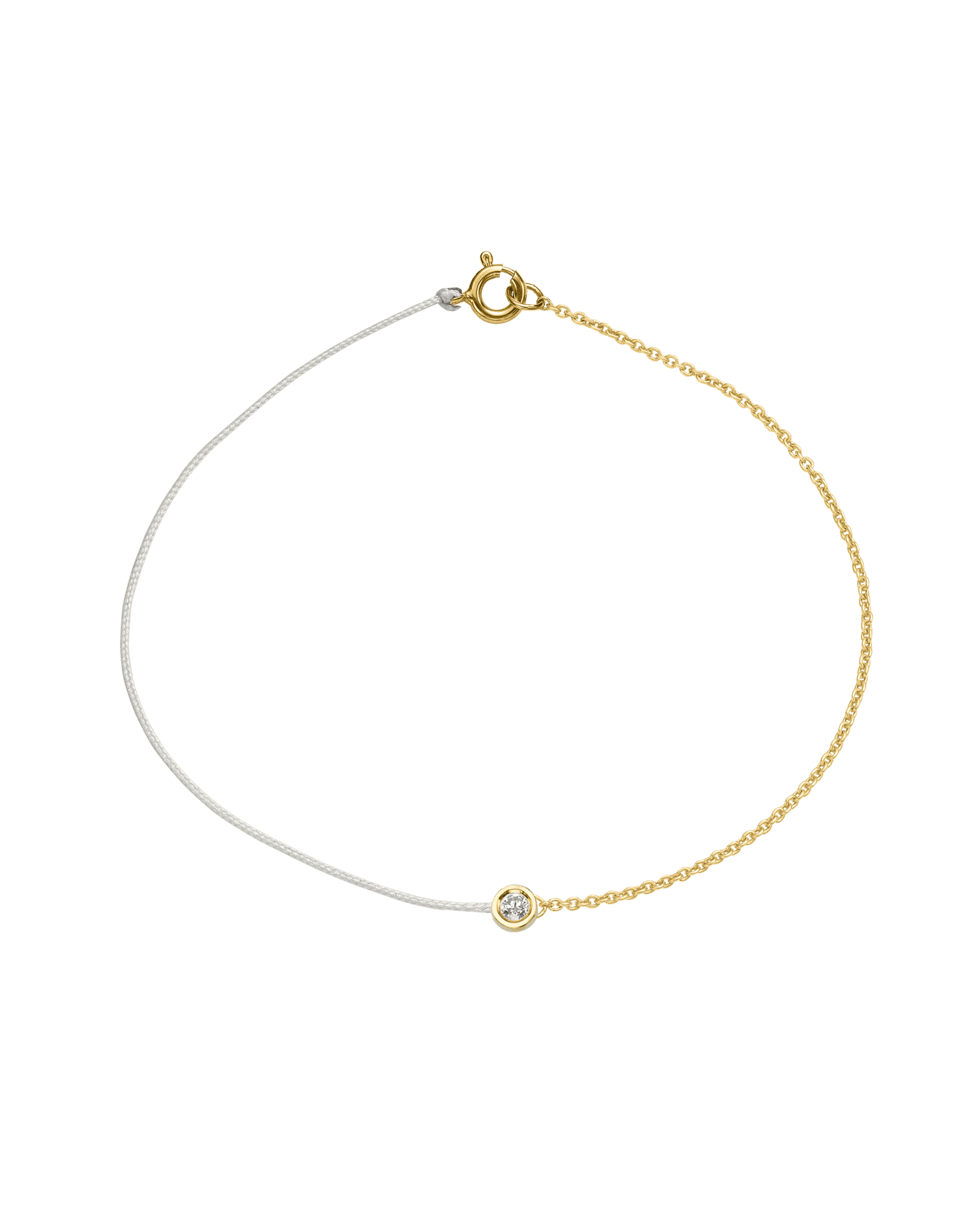 String of Love Chaînette - Or Jaune 14 carats Bracelet 14K Solid Gold Perle Medium: 0.05 carats Small 15cm