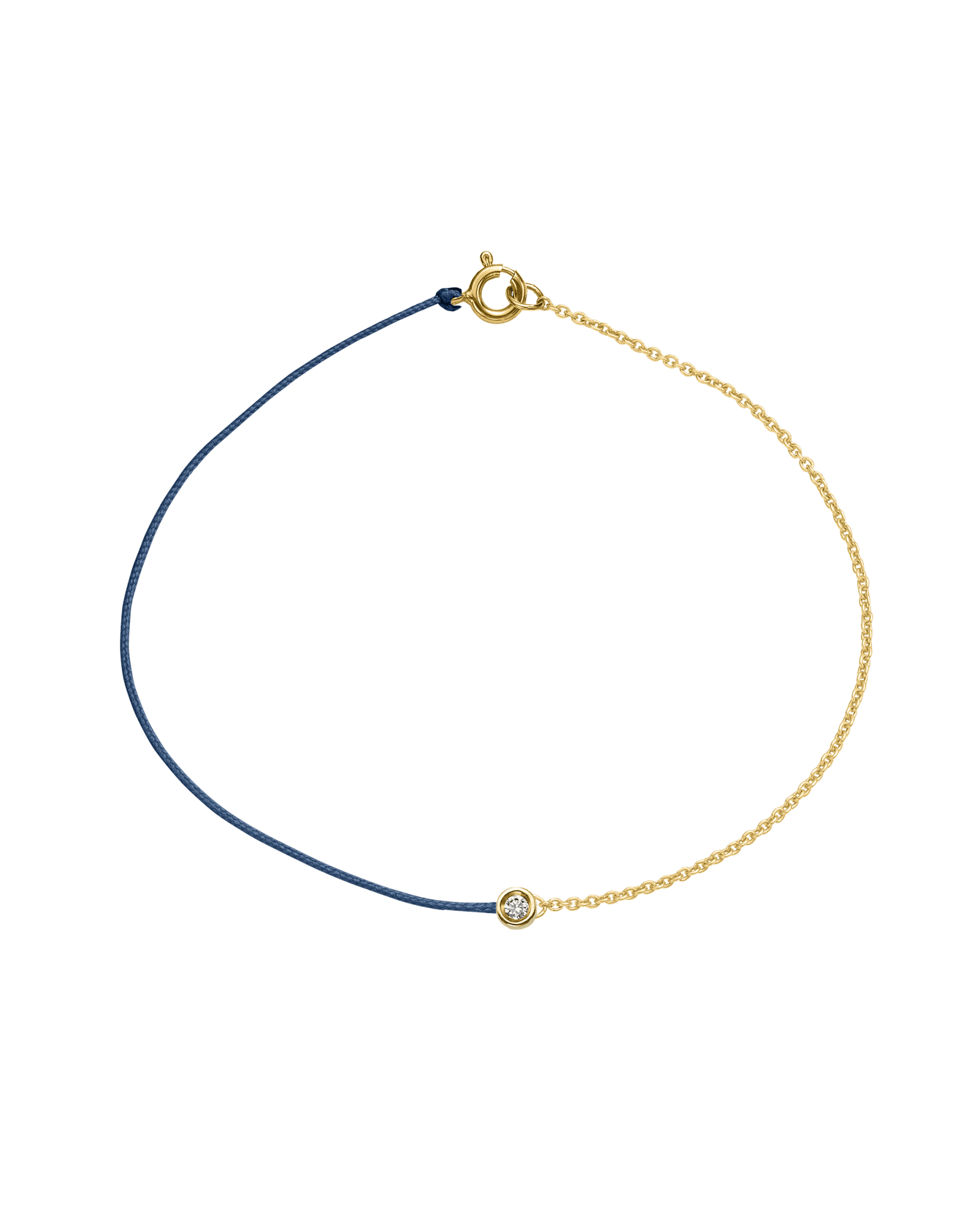String of Love Chaînette - Or Jaune 14 carats Bracelet 14K Solid Gold Bleu Indigo Small: 0.03 carats Small 15cm