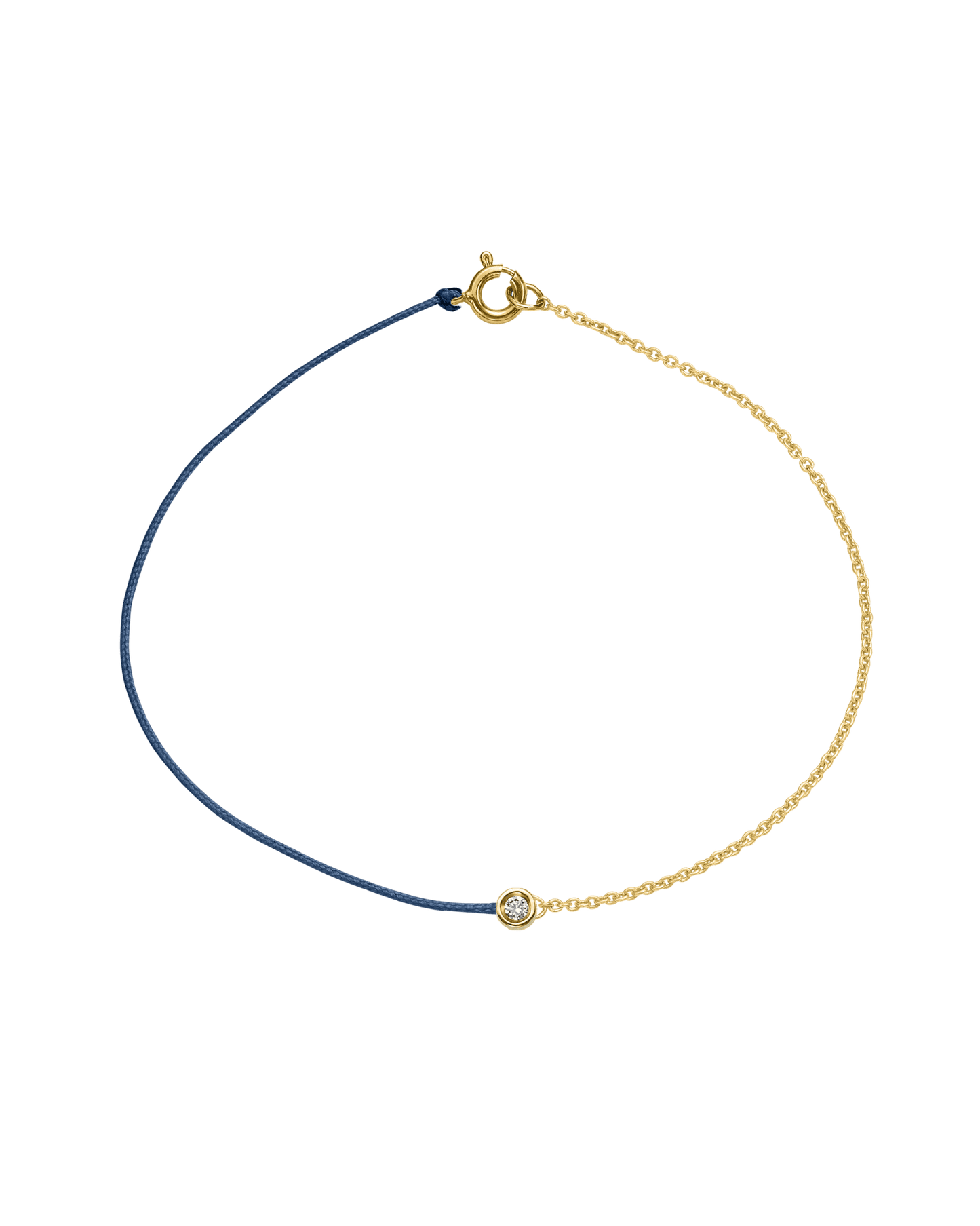 String of Love Chaînette - Or Jaune 14 carats Bracelet 14K Solid Gold Bleu Indigo Small: 0.03 carats Small 15cm