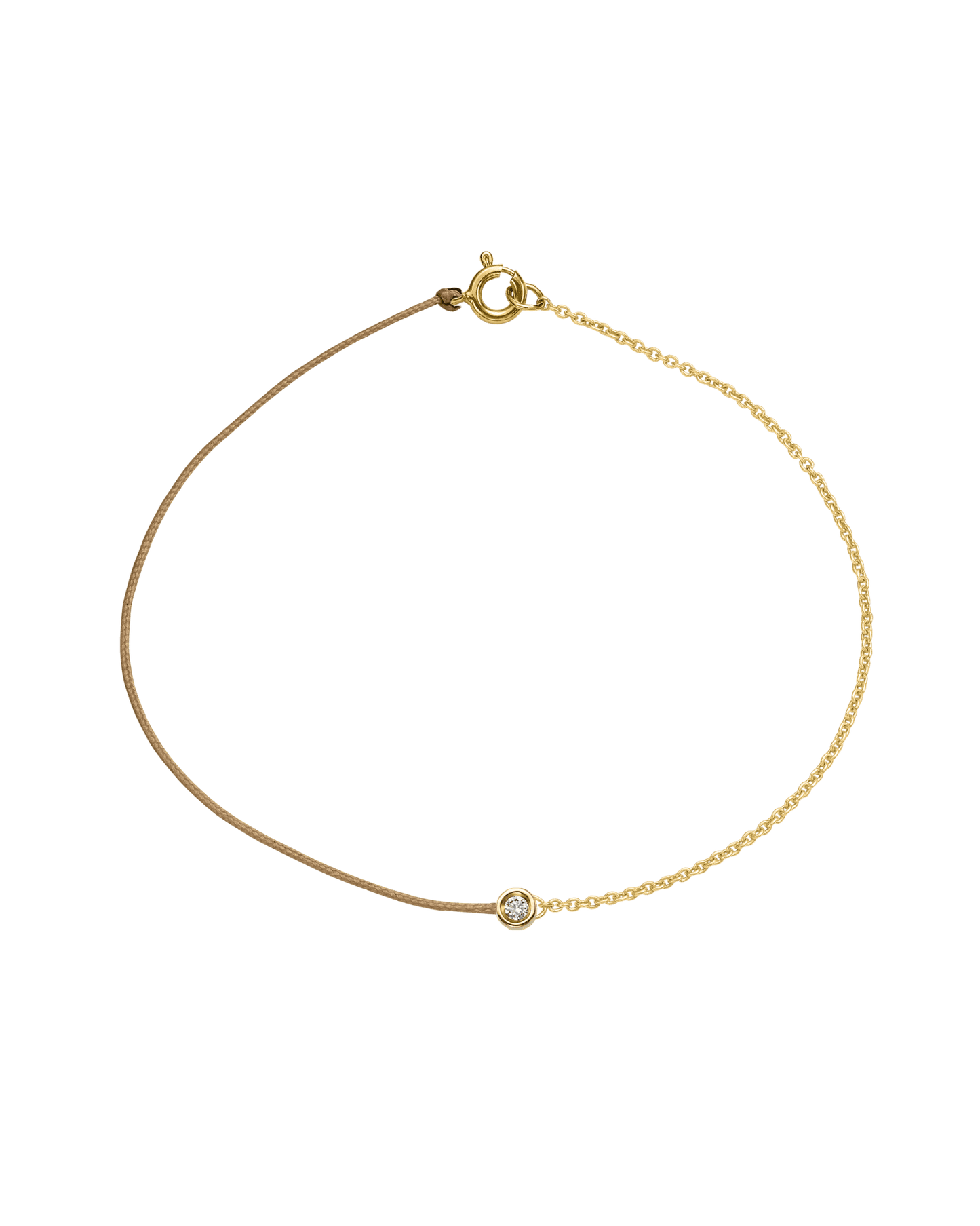 String of Love Chaînette - Or Jaune 14 carats Bracelet 14K Solid Gold Camel Small: 0.03 carats Small 15cm