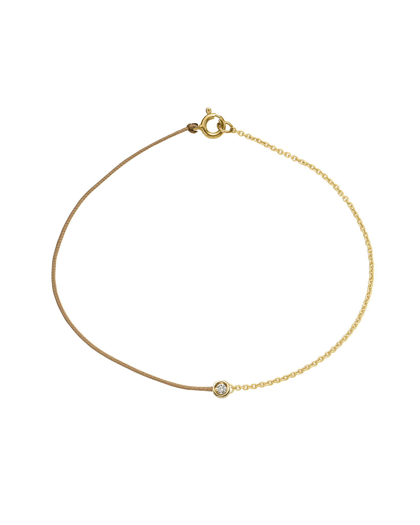 String of Love Chaînette - Or Jaune 14 carats Bracelet 14K Solid Gold Camel Small: 0.03 carats Small 15cm