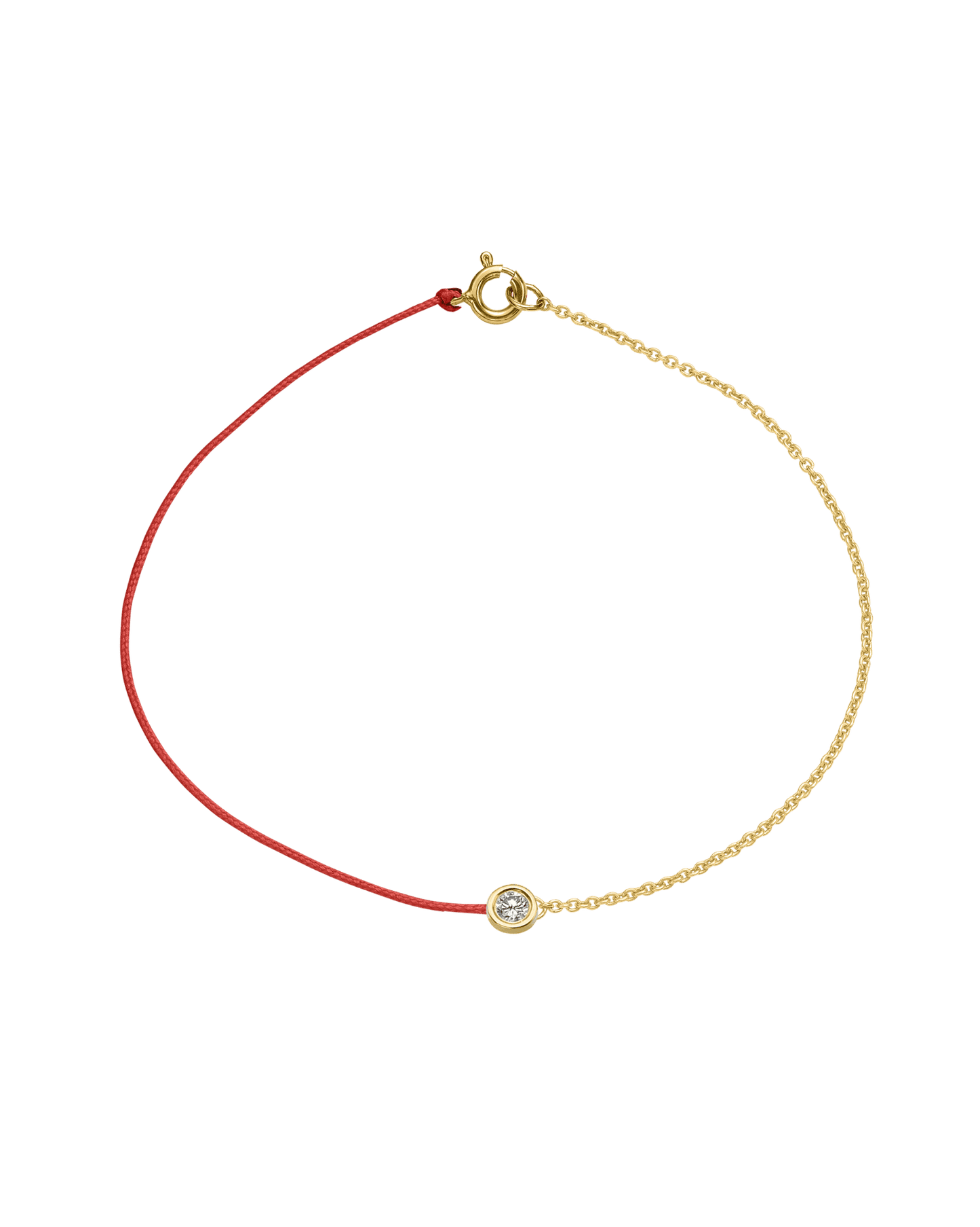 String of Love Chaînette - Or Jaune 14 carats Bracelet 14K Solid Gold Rouge Large: 0.10 carats Small 15cm