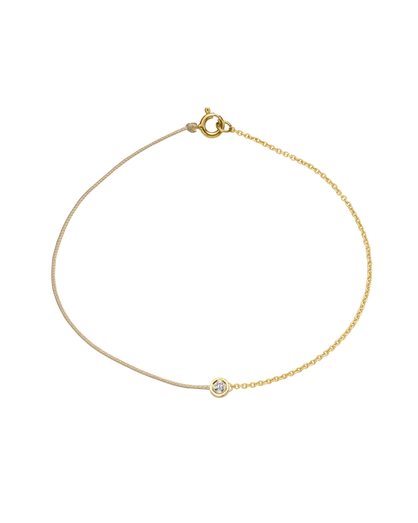 String of Love Chaînette - Or Jaune 14 carats Bracelet 14K Solid Gold Beige Medium: 0.05 carats Small 15cm