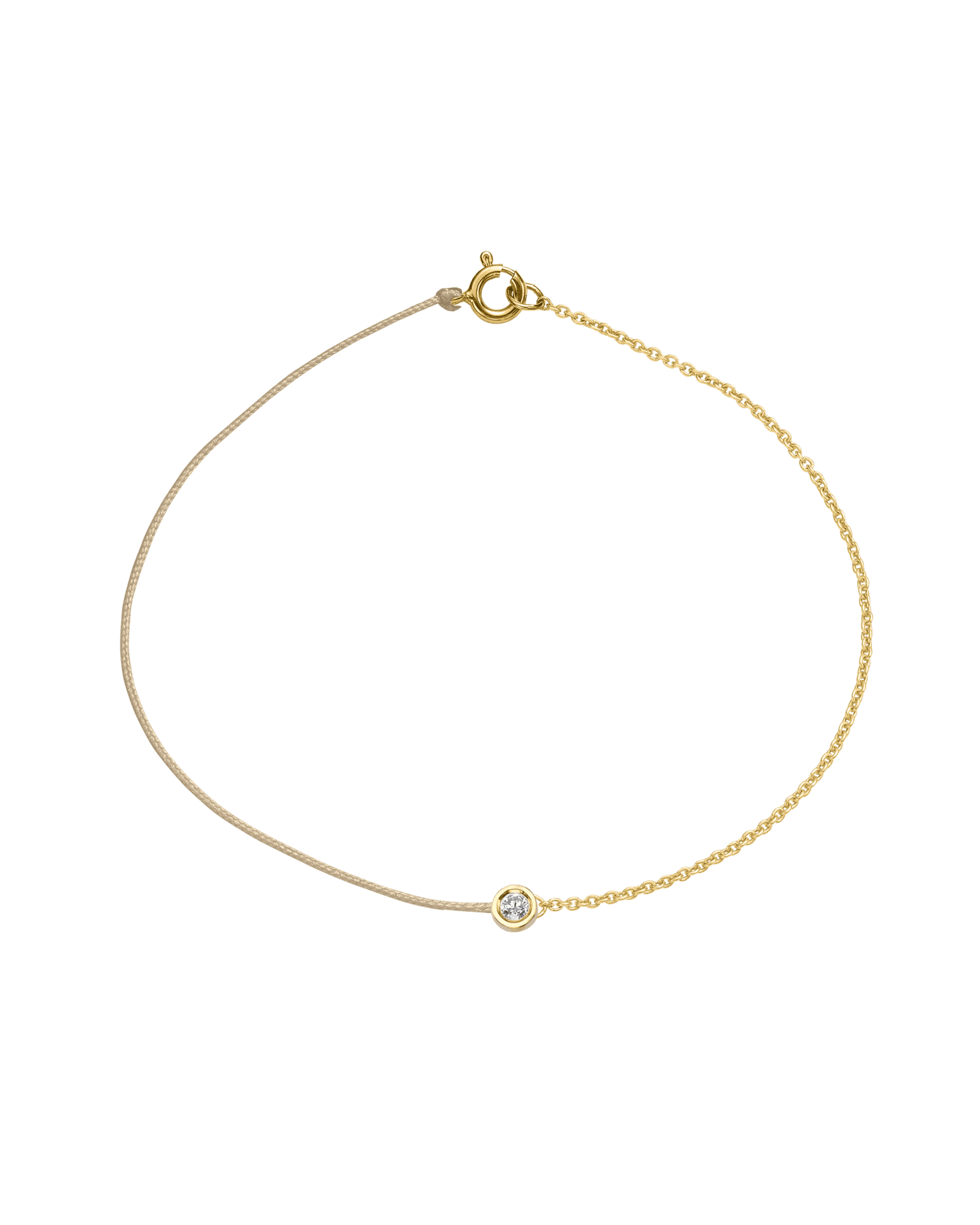 String of Love Chaînette - Or Jaune 14 carats Bracelet 14K Solid Gold Beige Medium: 0.05 carats Small 15cm