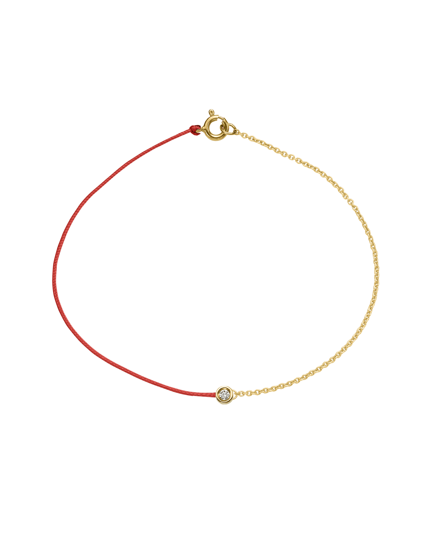 String of Love Chaînette - Or Jaune 14 carats Bracelet 14K Solid Gold Rouge Small: 0.03 carats Small 15cm