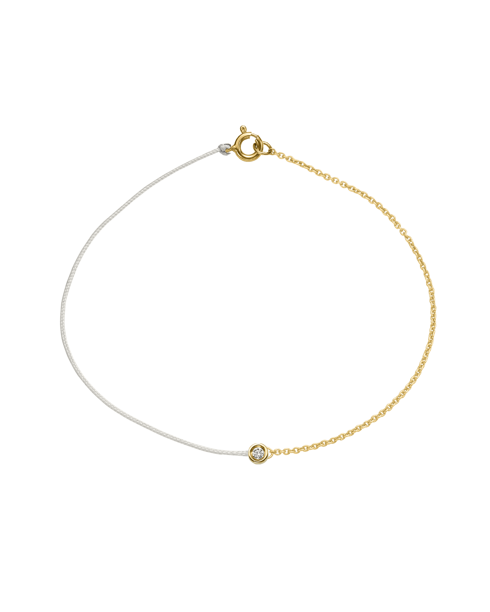 String of Love Chaînette - Or Jaune 14 carats Bracelet 14K Solid Gold Perle Small: 0.03 carats Small 15cm