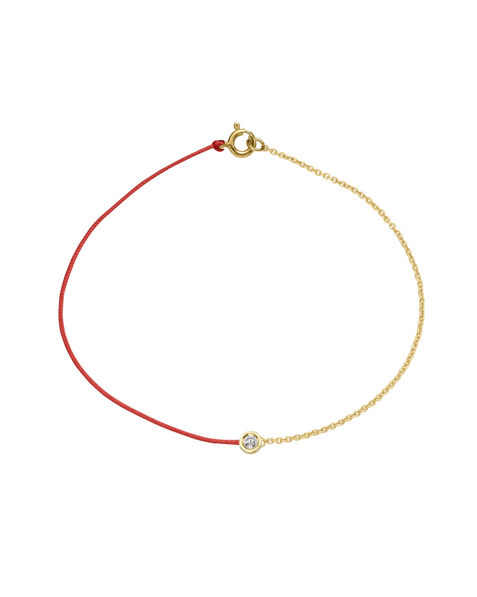 String of Love Chaînette - Or Jaune 14 carats Bracelet 14K Solid Gold Rouge Medium: 0.05 carats Small 15cm