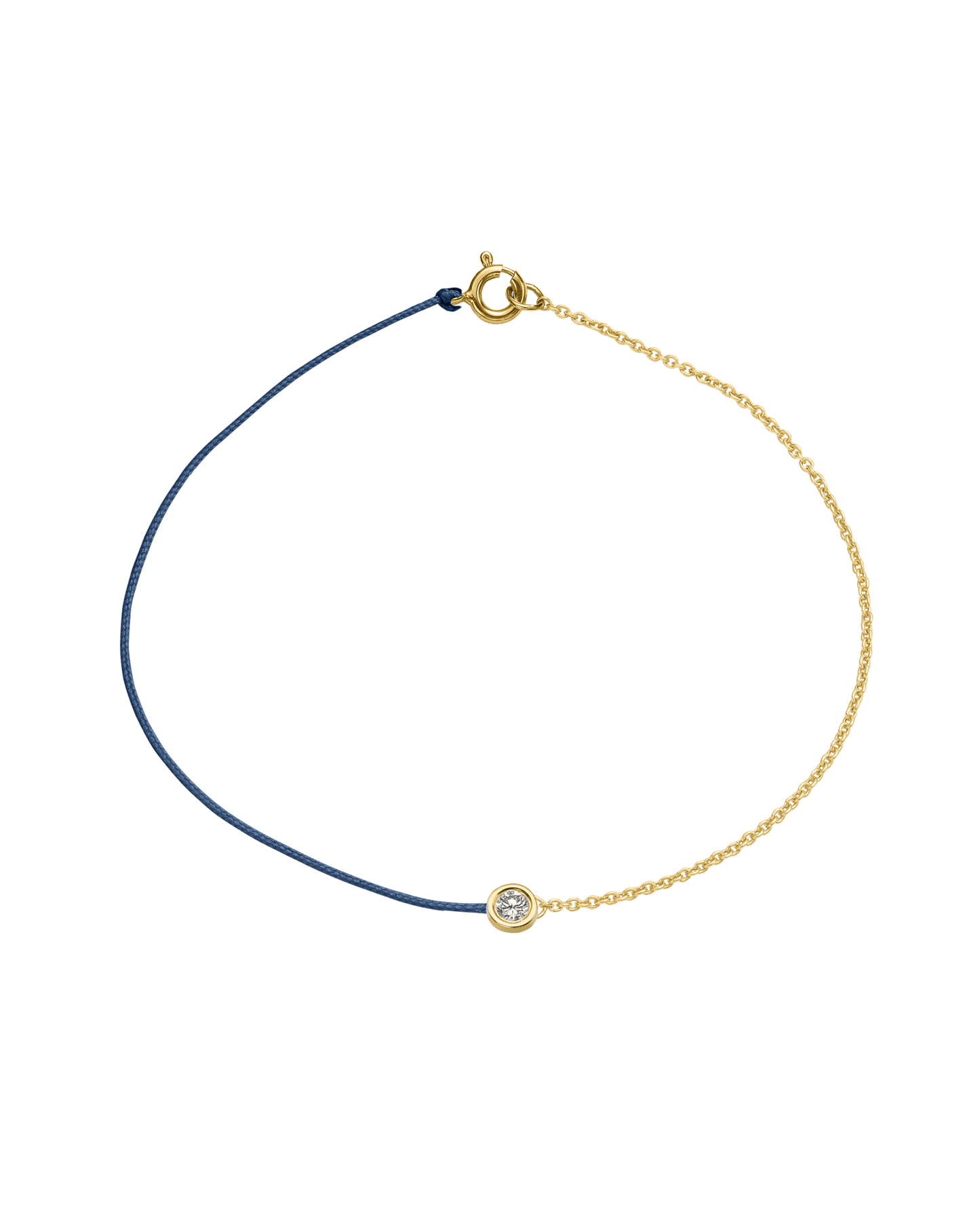String of Love Chaînette - Or Jaune 14 carats Bracelet 14K Solid Gold Bleu Indigo Large: 0.10 carats Small 15cm