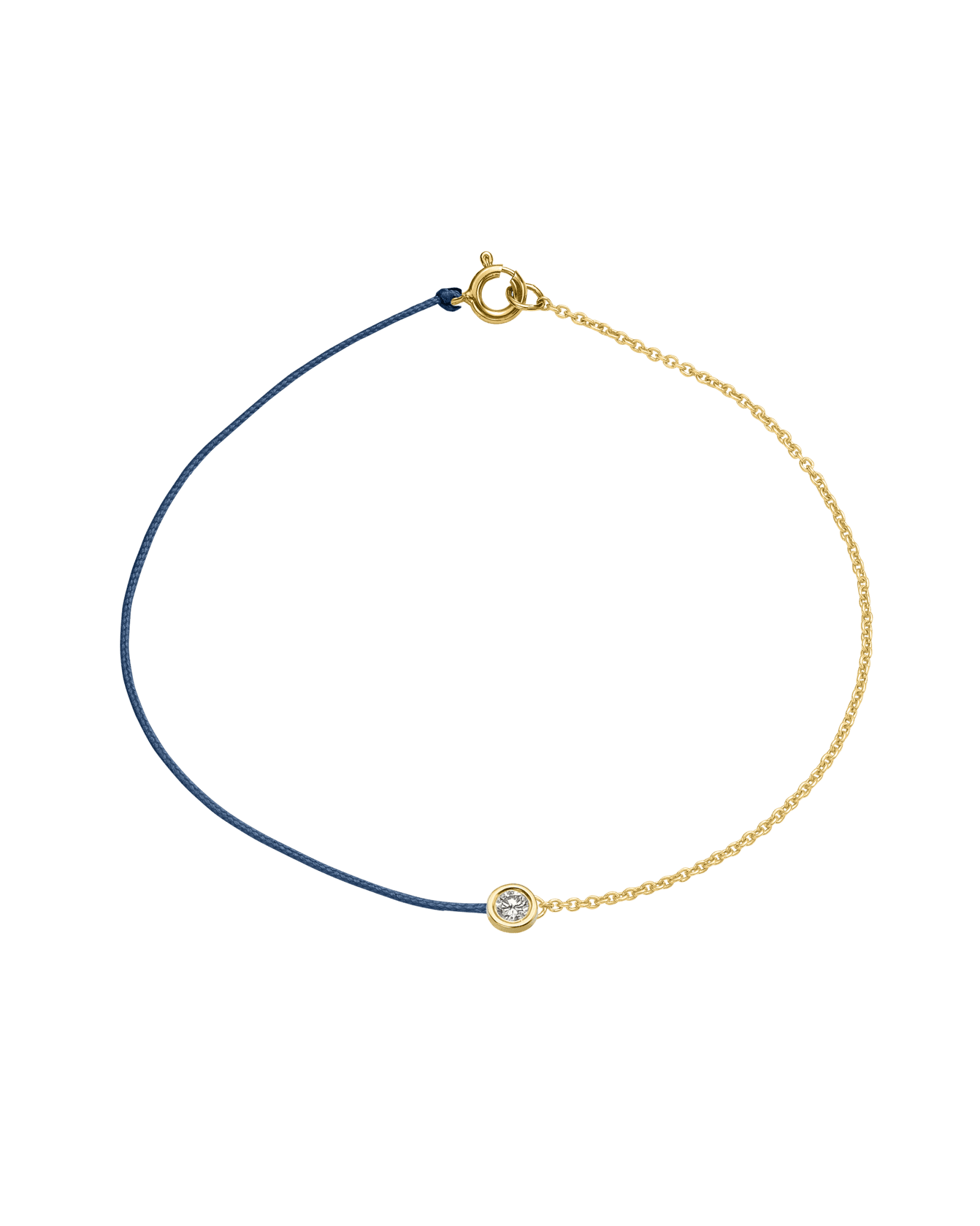 String of Love Chaînette - Or Jaune 14 carats Bracelet 14K Solid Gold Bleu Indigo Large: 0.10 carats Small 15cm