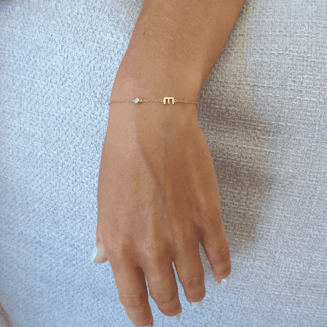 Bracelet Initial & Diamant(s) - Or Jaune 14 carats Bracelets magal-dev