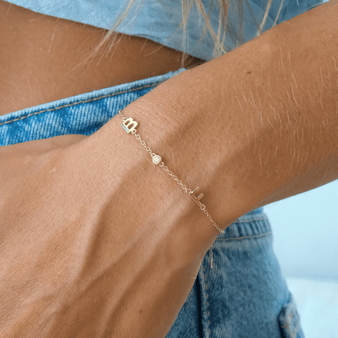 Bracelet Initial & Diamant(s) - Or Jaune Plaqué 18 carats Bracelets magal-dev
