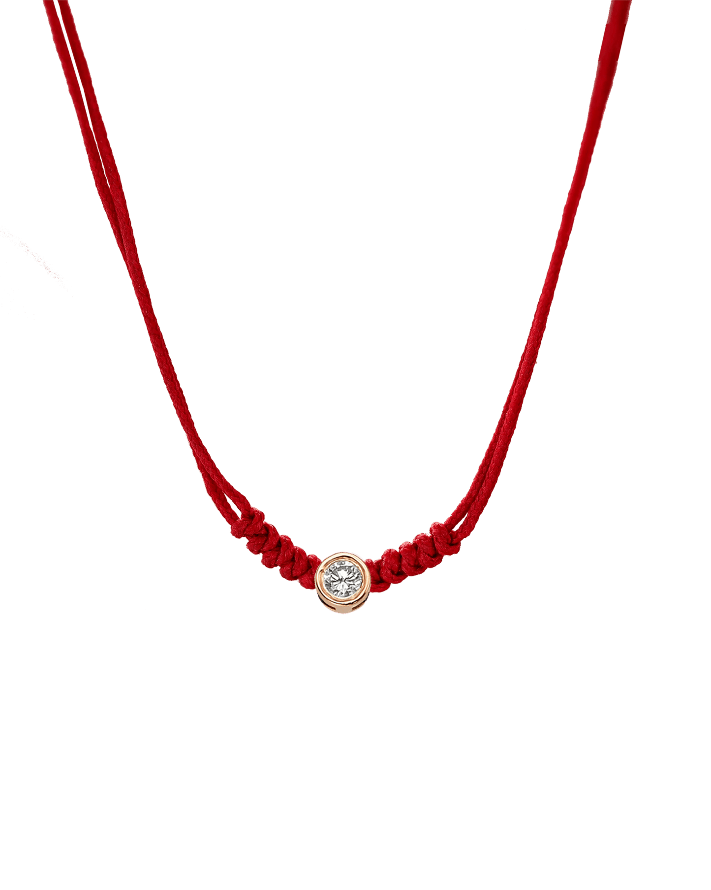 Collier String of Love - Or Rose 14 carats Necklaces 14K Solid Gold Rouge Large: 0.10 carats