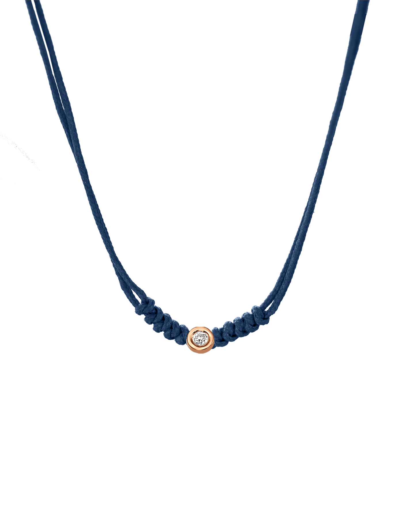 Collier String of Love - Or Rose 14 carats Necklaces 14K Solid Gold Bleu Indigo Small: 0.03 carats