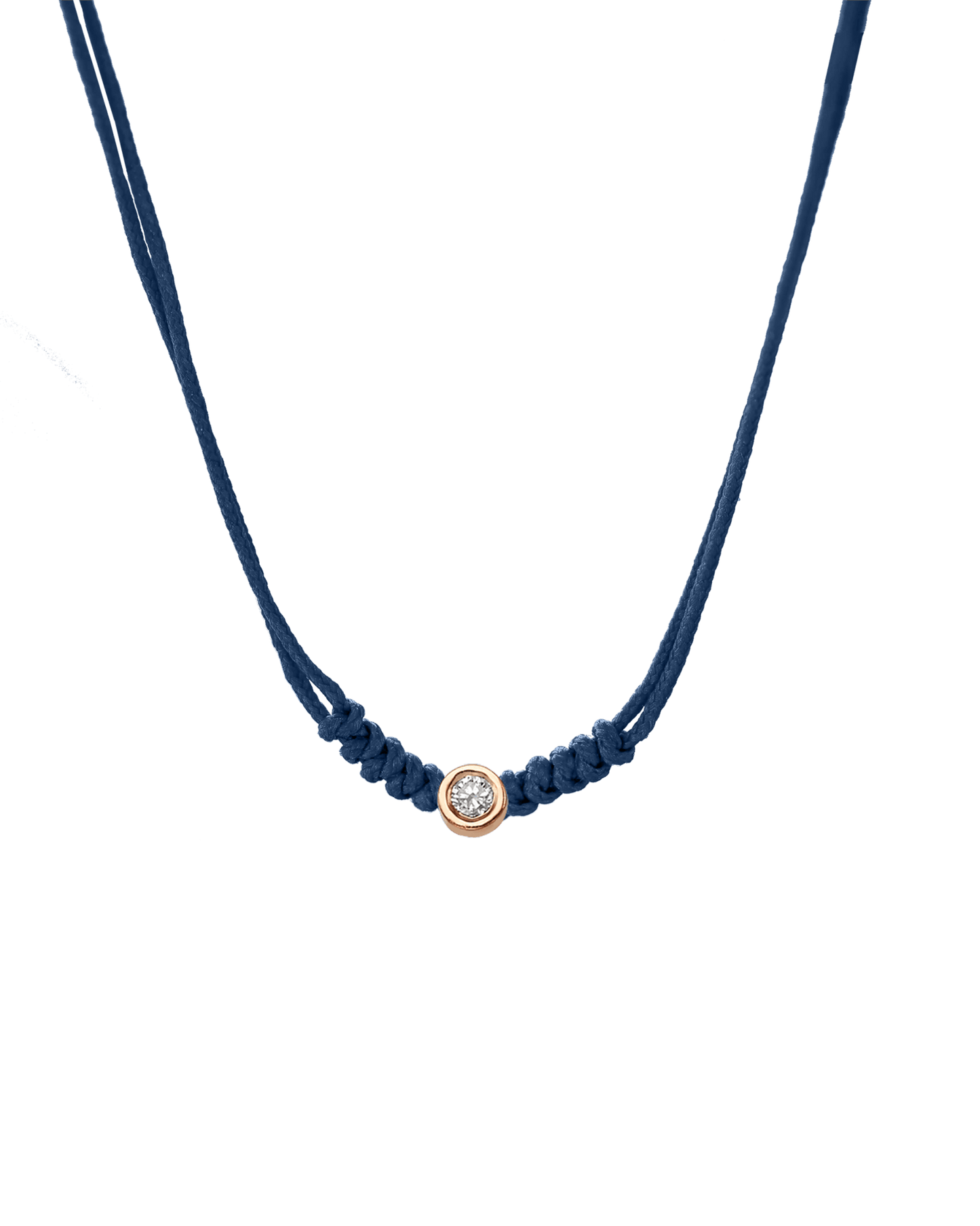 Collier String of Love - Or Rose 14 carats Necklaces 14K Solid Gold Bleu Indigo Medium: 0.05 carats