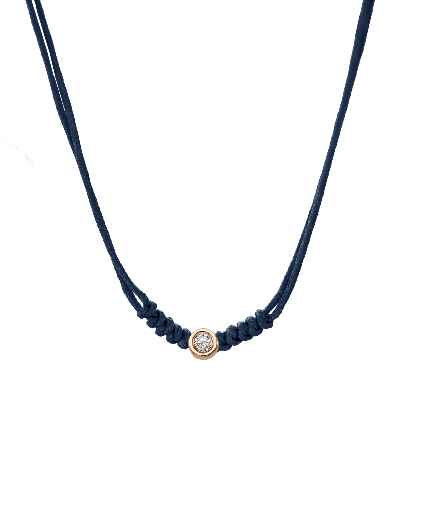 Collier String of Love - Or Rose 14 carats Necklaces 14K Solid Gold Bleu Marine Medium: 0.05 carats