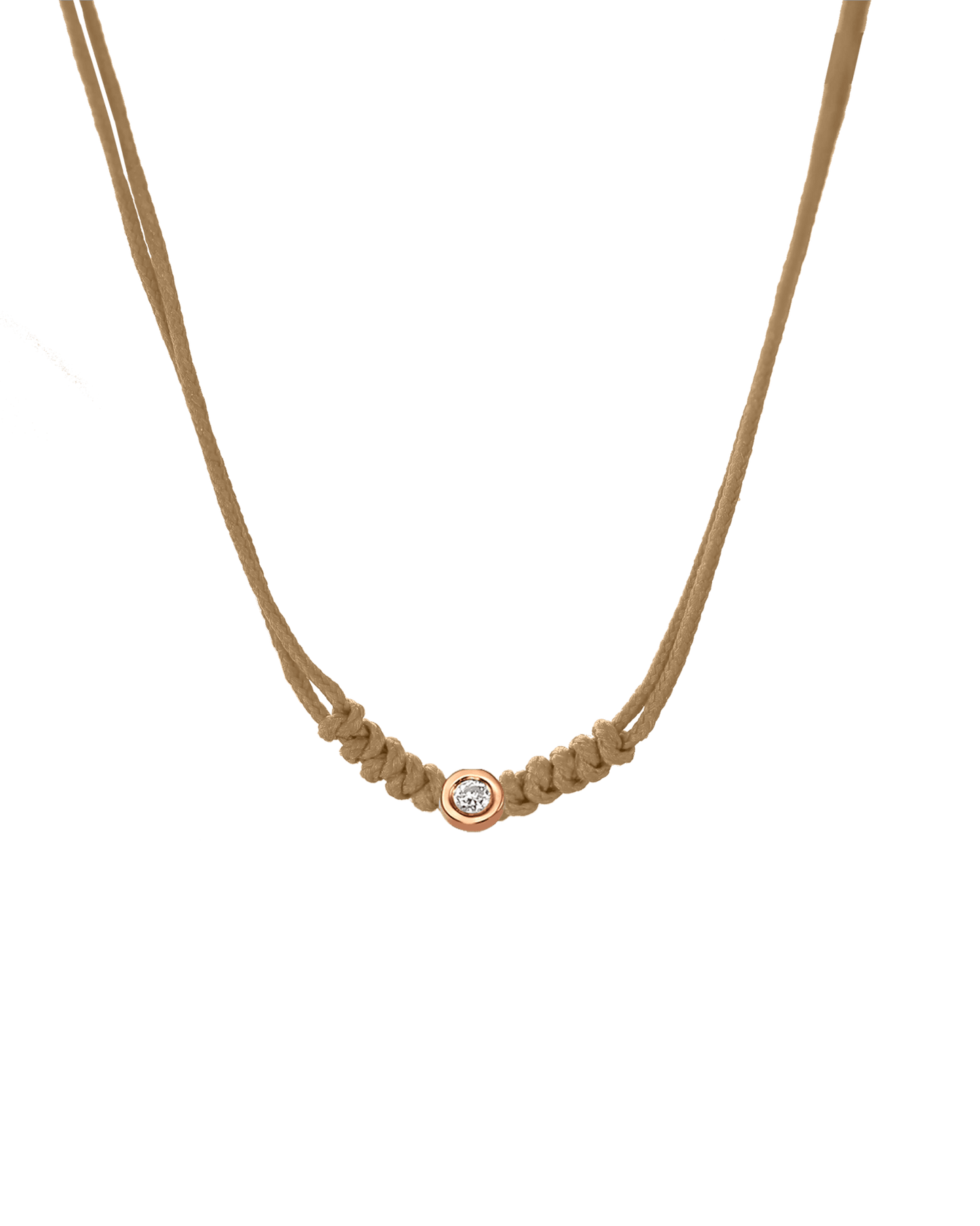 Collier String of Love - Or Rose 14 carats Necklaces 14K Solid Gold Camel Small: 0.03 carats