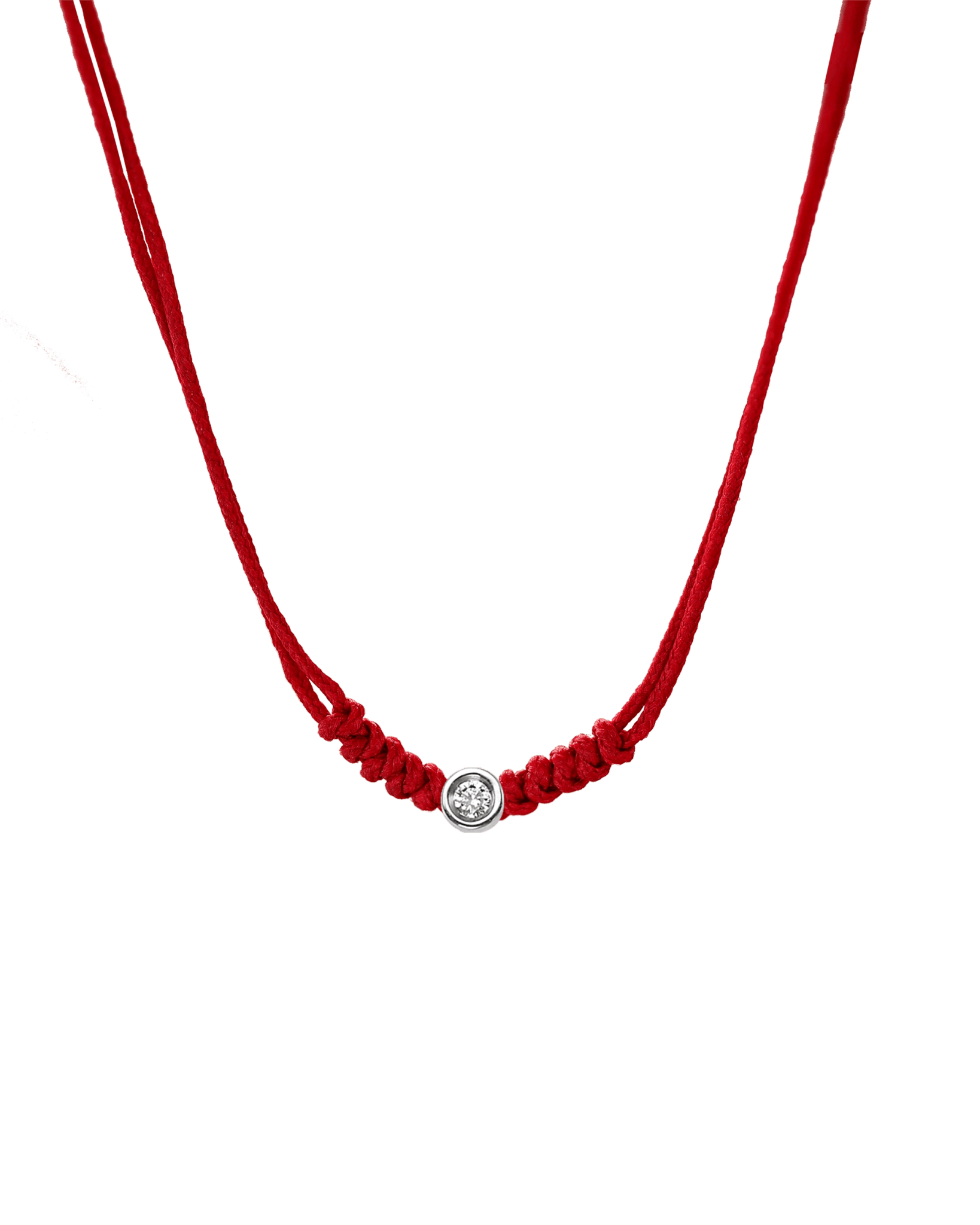 Collier String of Love - Or Blanc 14 carats Necklaces 14K Solid Gold Rouge Small: 0.03 carats