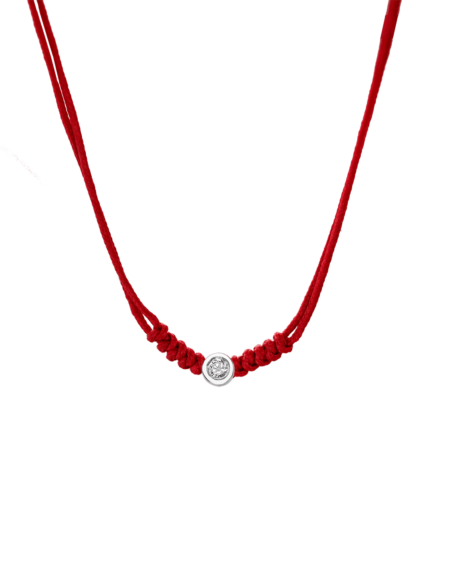 Collier String of Love - Or Blanc 14 carats Necklaces 14K Solid Gold Rouge Medium: 0.05 carats