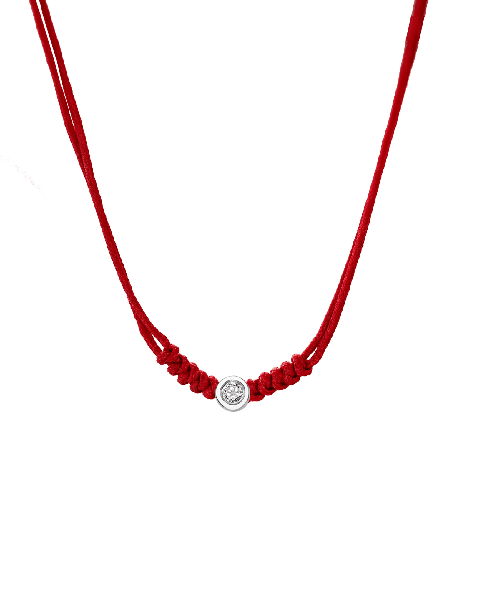 Collier String of Love - Or Blanc 14 carats Necklaces 14K Solid Gold Rouge Medium: 0.05 carats