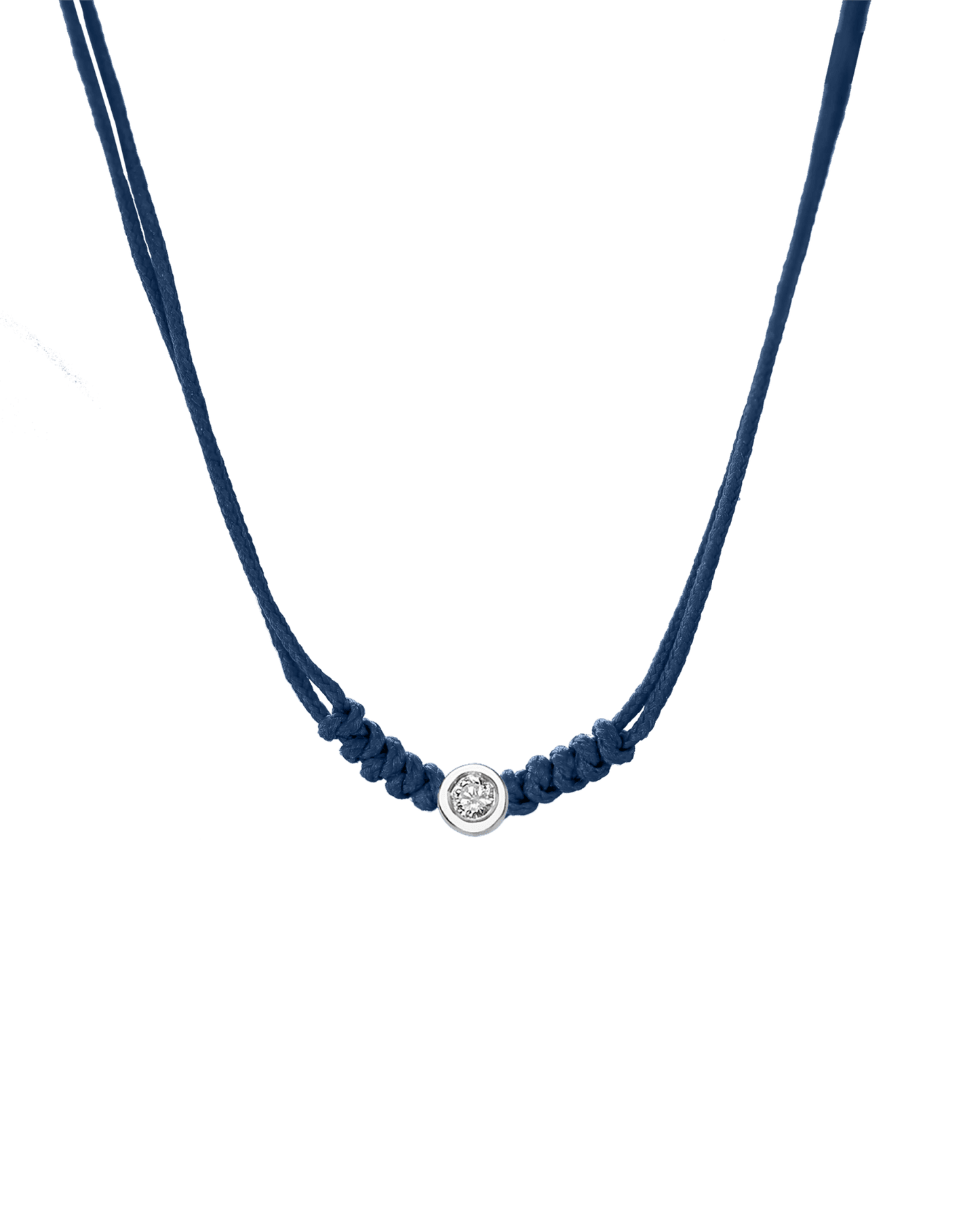 Collier String of Love - Or Blanc 14 carats Necklaces 14K Solid Gold Bleu Indigo Medium: 0.05 carats