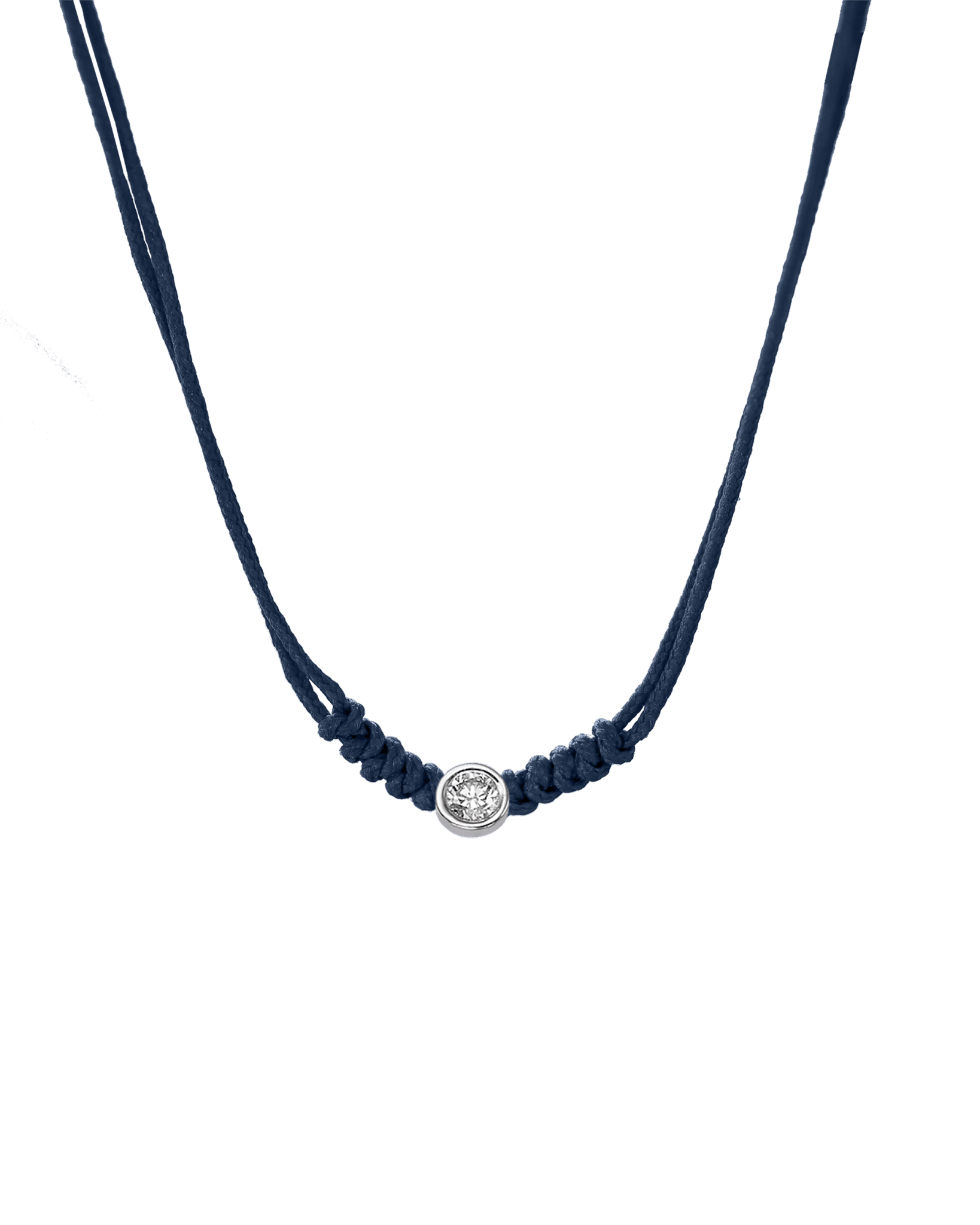 Collier String of Love - Or Blanc 14 carats Necklaces 14K Solid Gold Bleu Marine Large: 0.10 carats