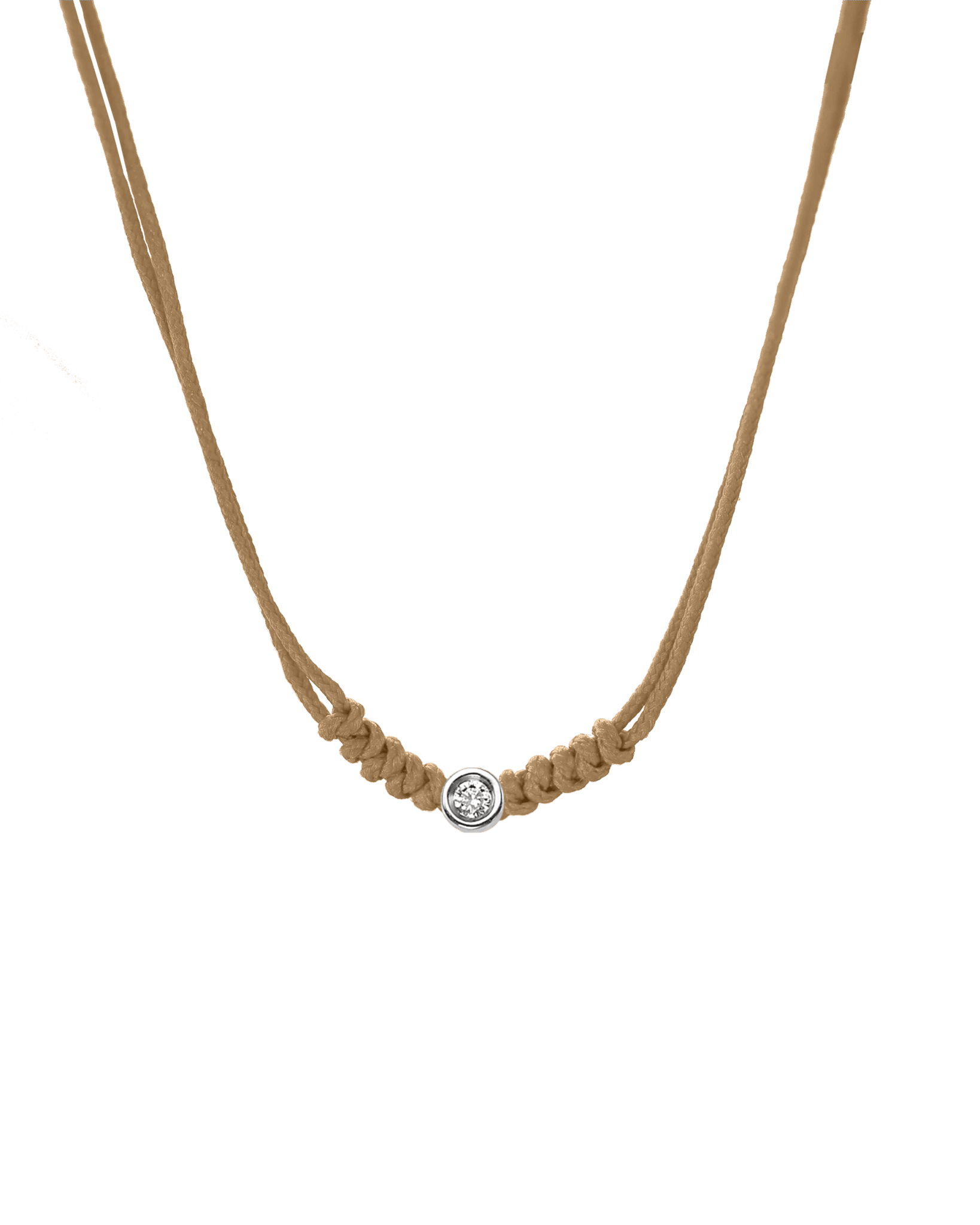 Collier String of Love - Or Blanc 14 carats Necklaces 14K Solid Gold Camel Small: 0.03 carats