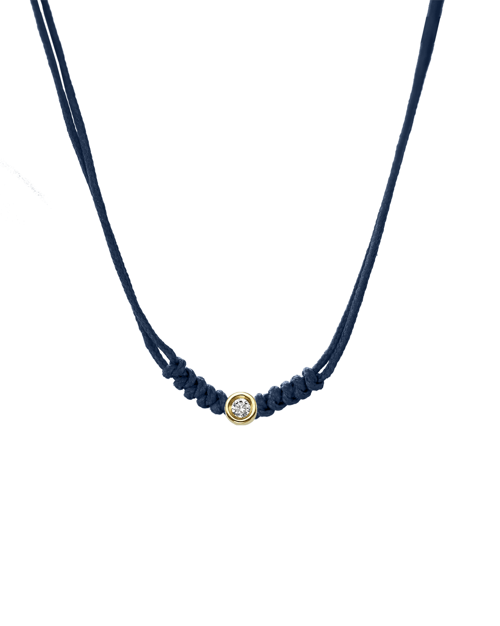 Collier String of Love - Or Jaune 14 carats Necklaces 14K Solid Gold Bleu Marine Small: 0.03 carats