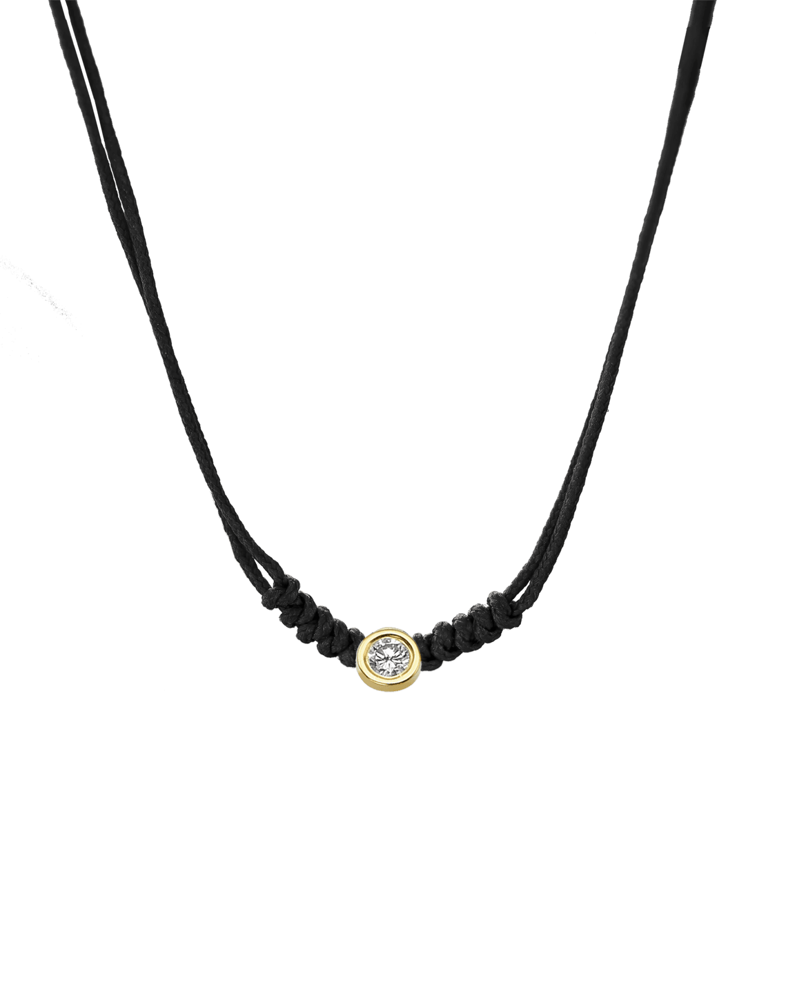 Collier String of Love - Or Jaune 14 carats Necklaces 14K Solid Gold Noir Large: 0.10 carats