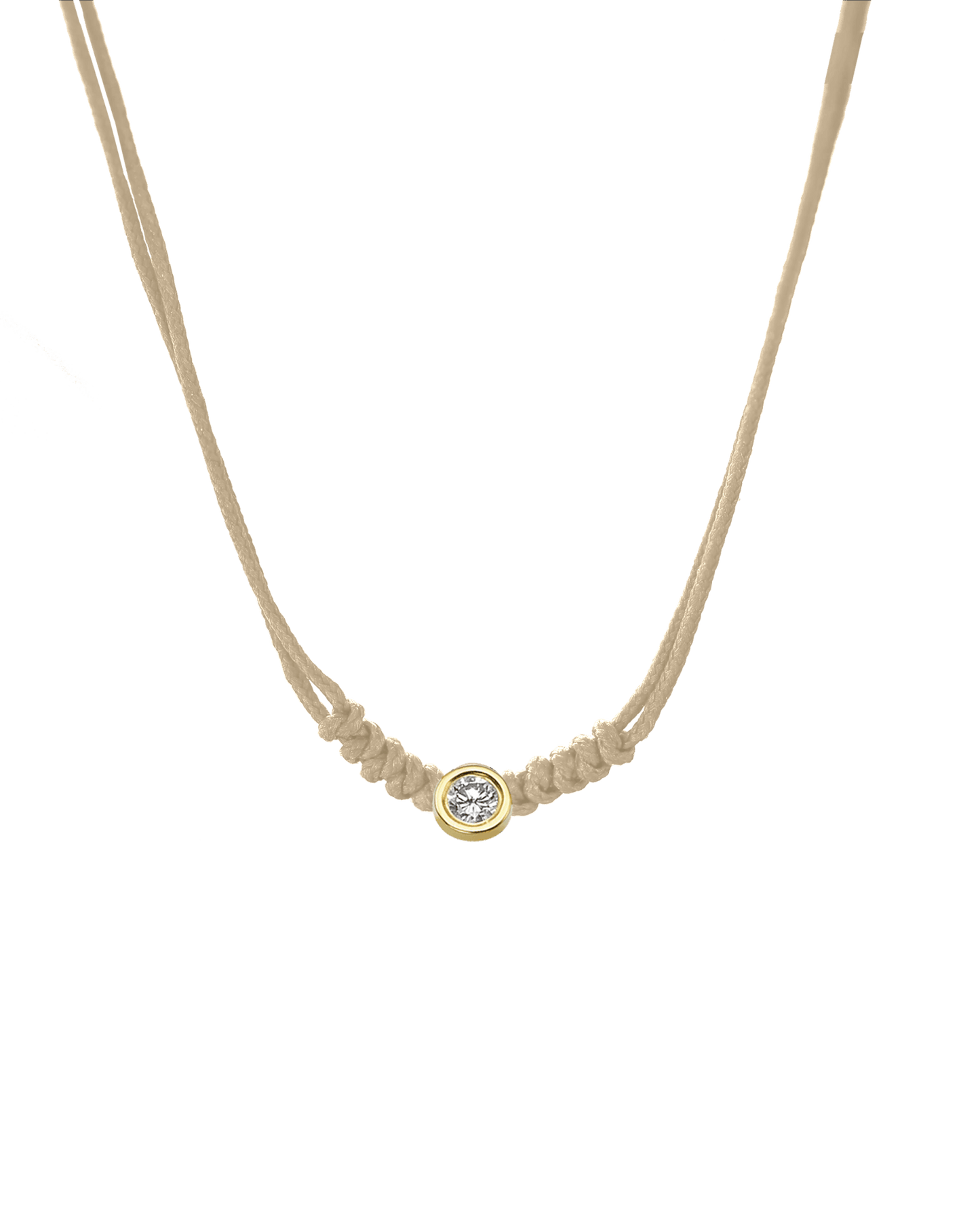 Collier String of Love - Or Jaune 14 carats Necklaces 14K Solid Gold Beige Large: 0.10 carats