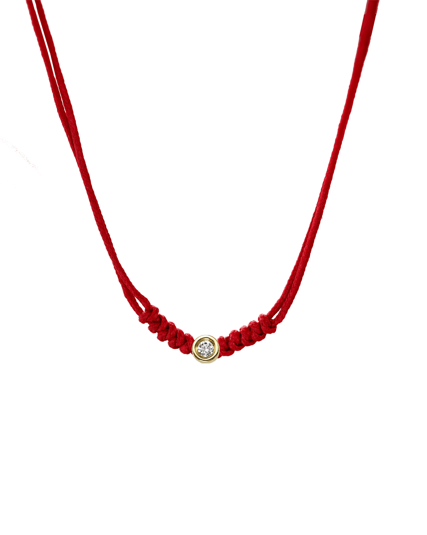 Collier String of Love - Or Jaune 14 carats Necklaces 14K Solid Gold Rouge Small: 0.03 carats