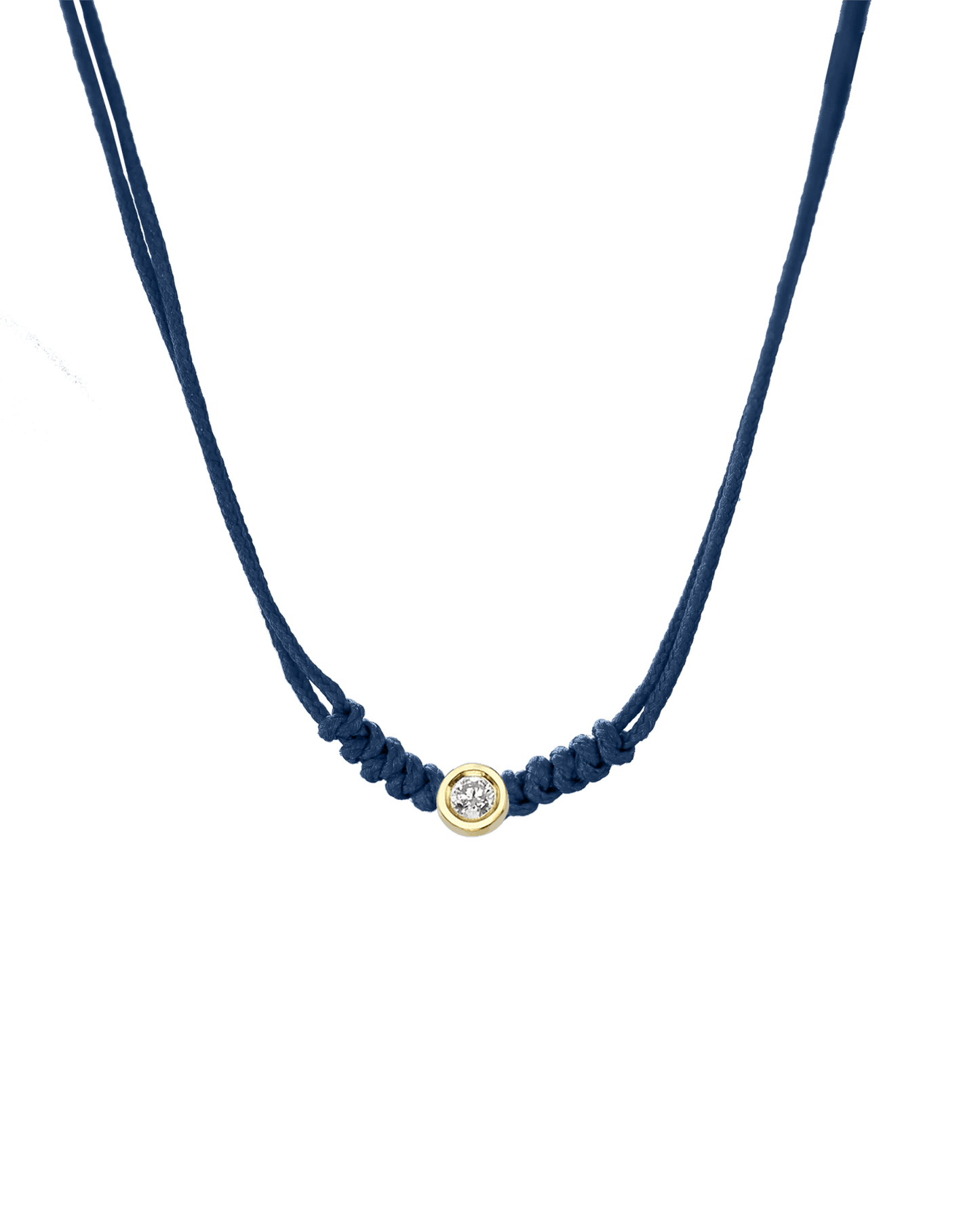 Collier String of Love - Or Jaune 14 carats Necklaces 14K Solid Gold Bleu Indigo Medium: 0.05 carats