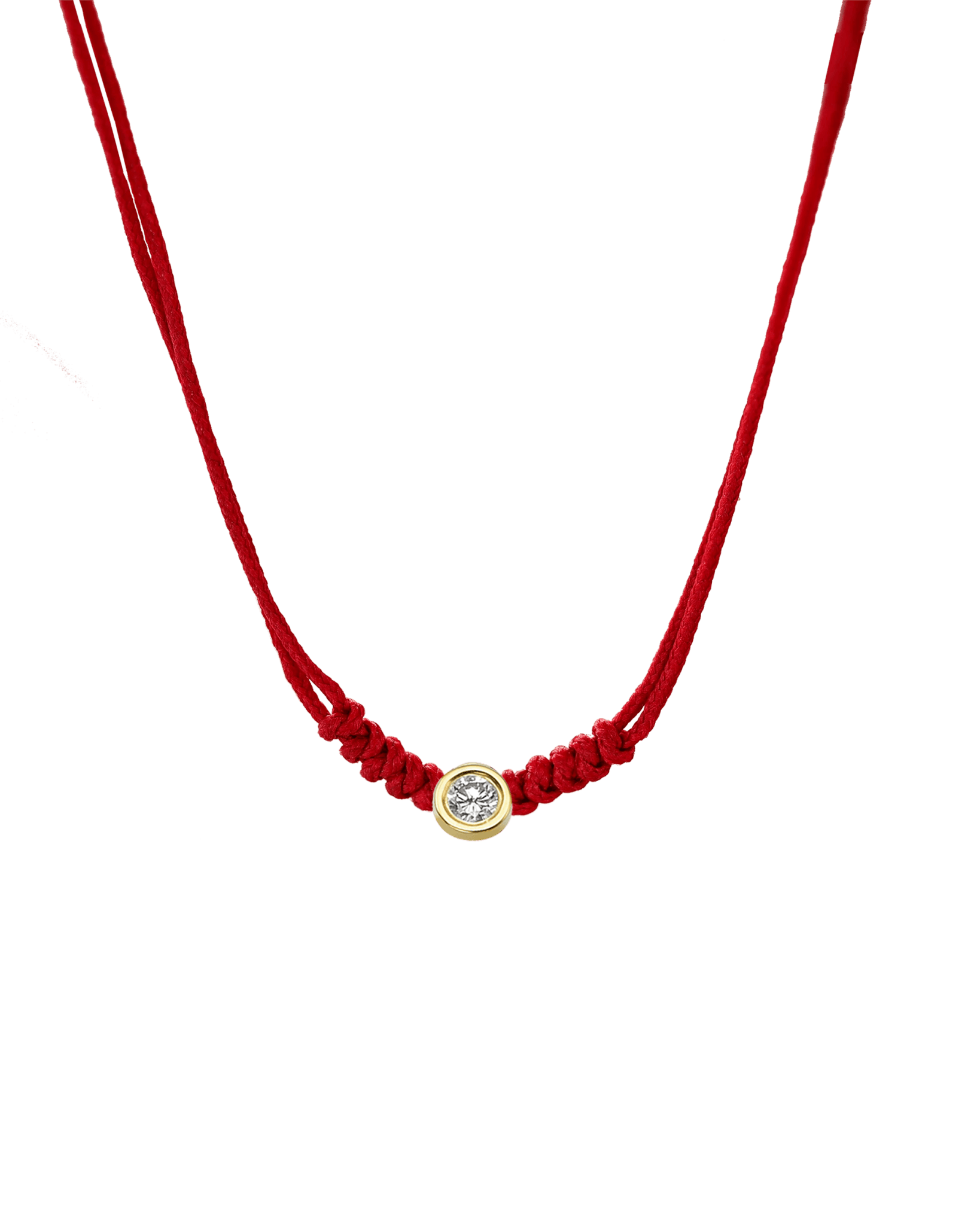Collier String of Love - Or Jaune 14 carats Necklaces 14K Solid Gold Rouge Large: 0.10 carats