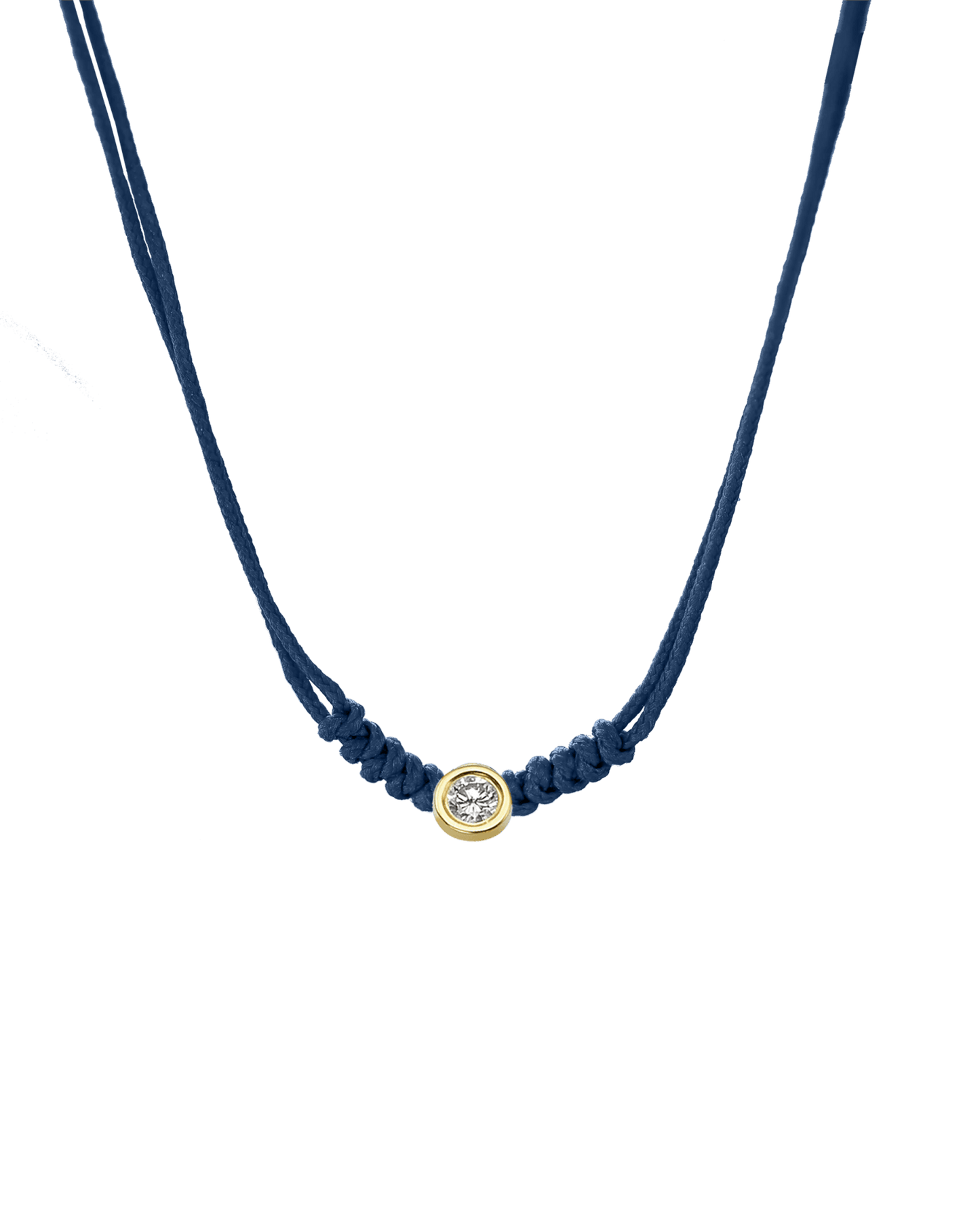 Collier String of Love - Or Jaune 14 carats Necklaces 14K Solid Gold Bleu Indigo Large: 0.10 carats