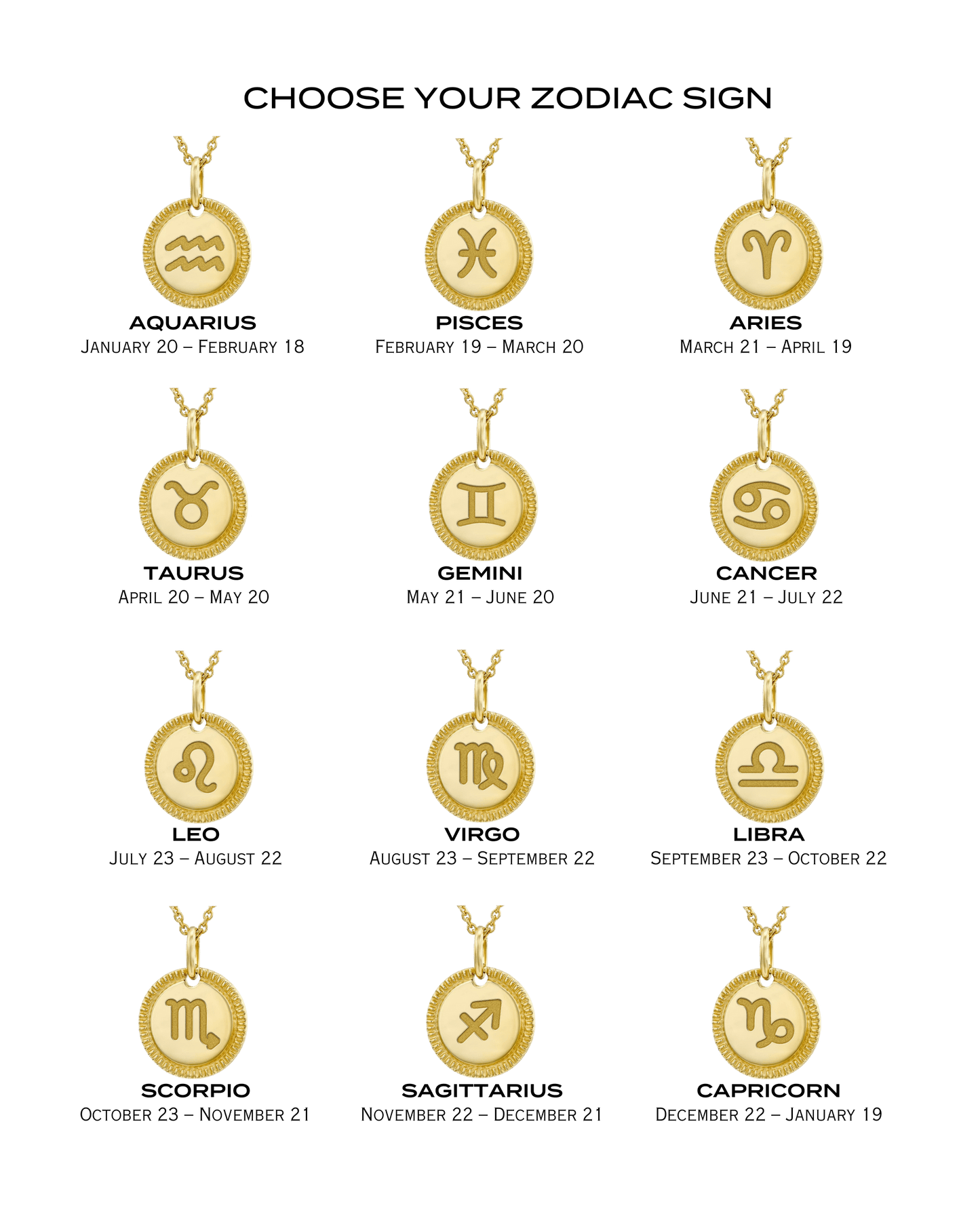 Zodiac Medallion - 925 Sterling Silver Necklaces magal-dev