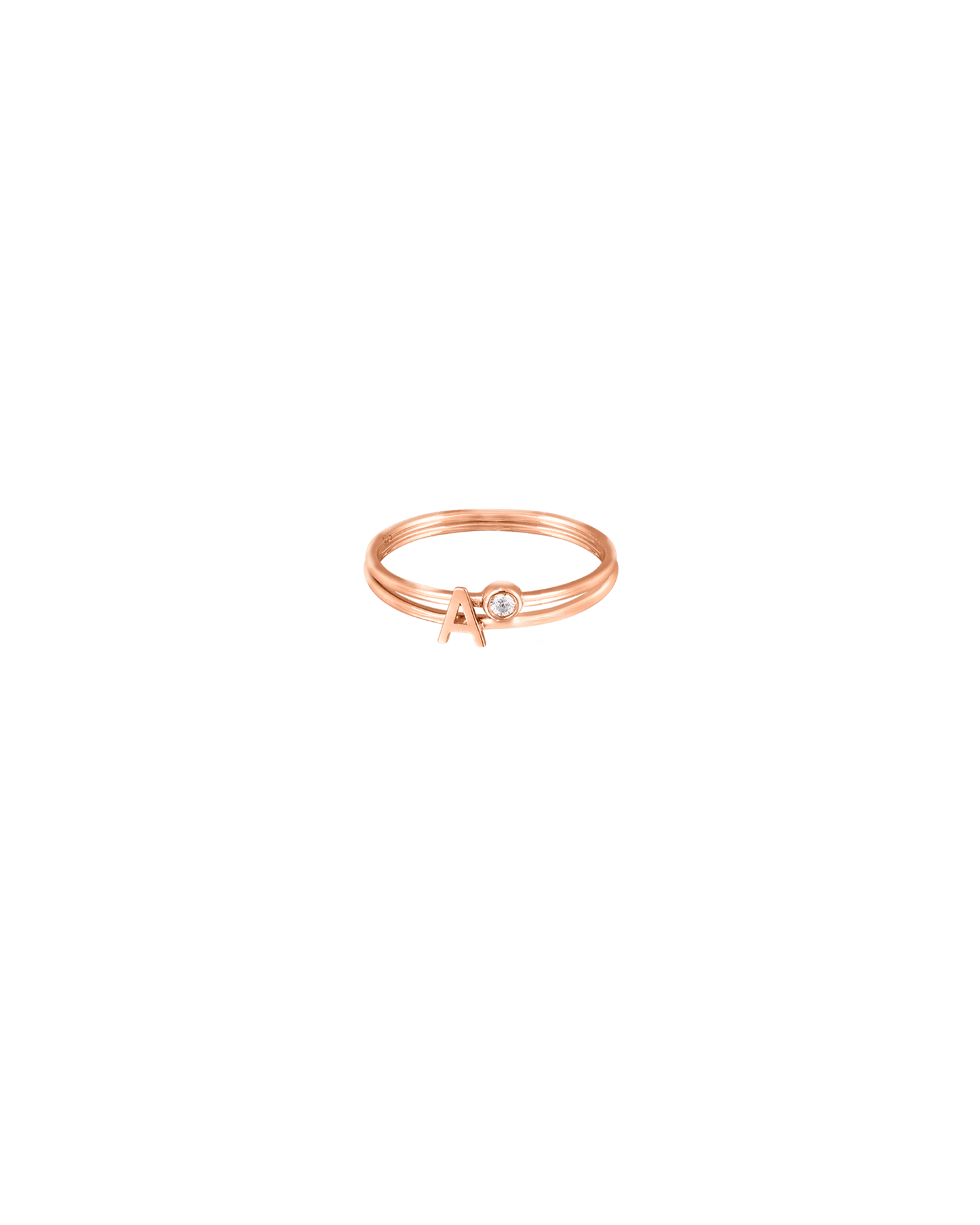 Stackable Initial Ring(s) - 14K Yellow Gold Rings magal-dev