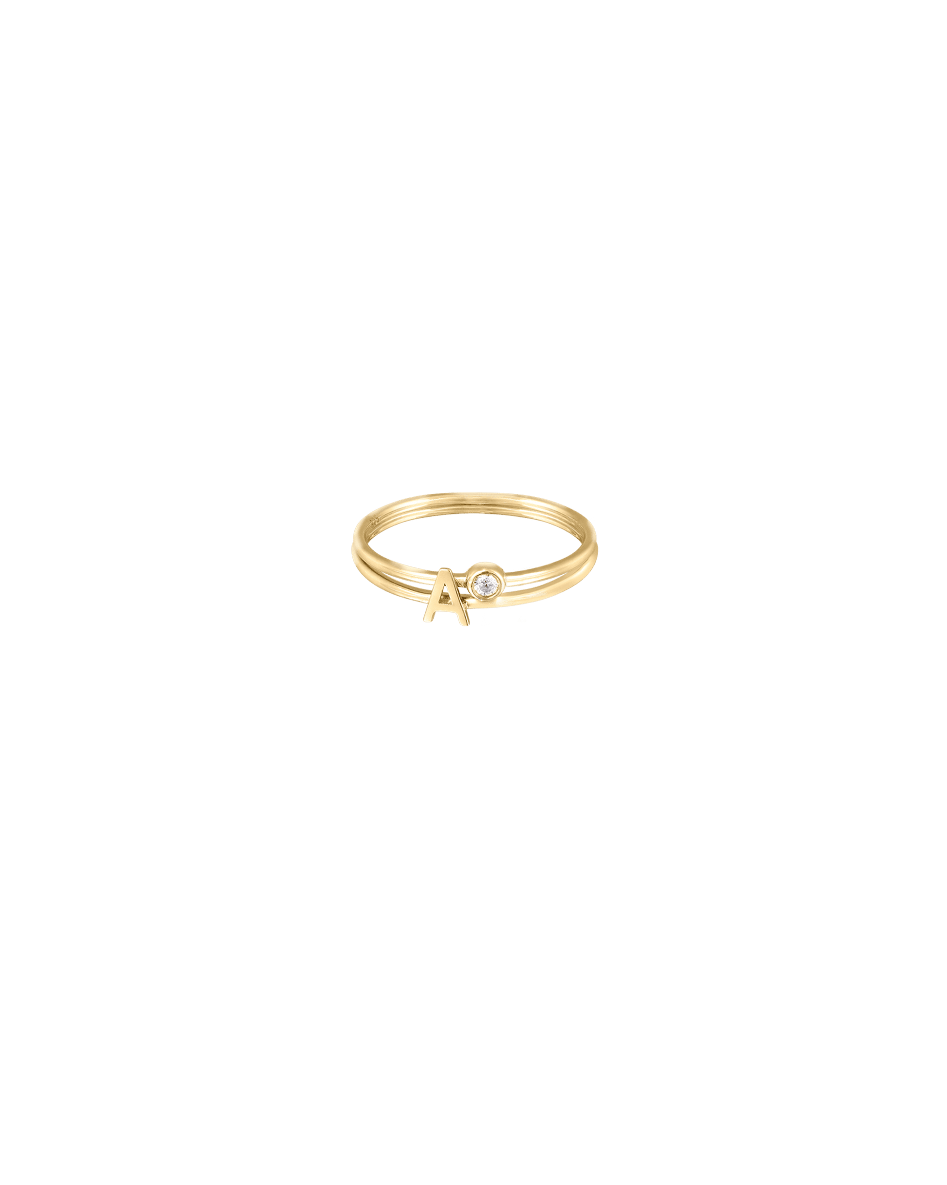 Stackable Initial Ring(s) - 14K Yellow Gold Rings magal-dev