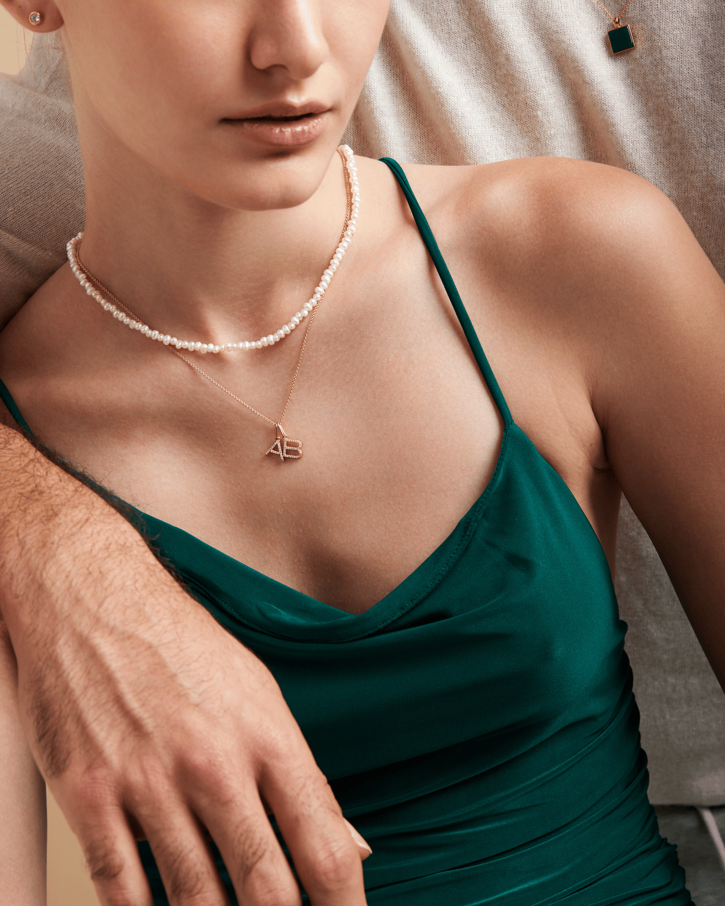 Frosted Initial Necklace - 18K Gold Vermeil Necklaces magal-dev