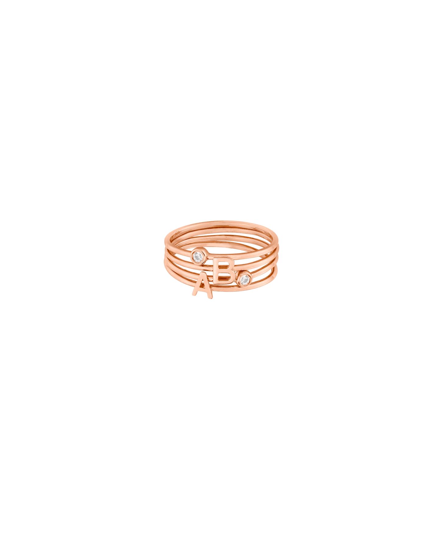 Stackable Initial Ring(s) - 18K Gold Vermeil Rings magal-dev