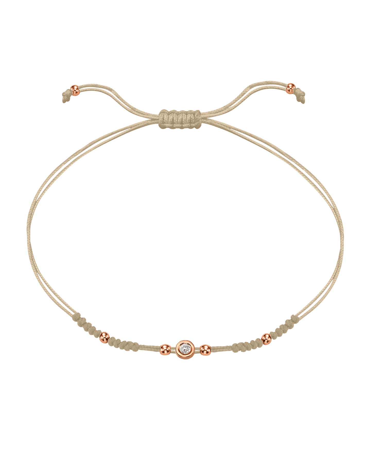 2022 Edit String of Love - 14K Rose Gold Bracelets 14K Solid Gold Beige Small: 0.03ct