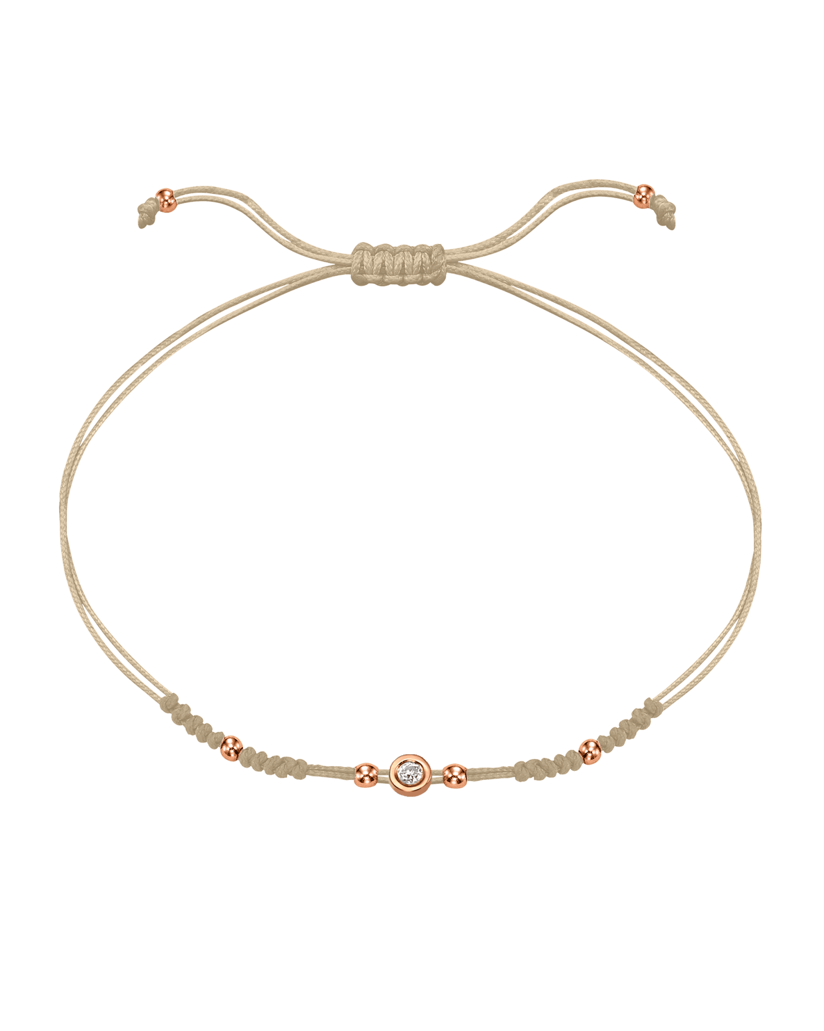2022 Edit String of Love - 14K Rose Gold Bracelets 14K Solid Gold Beige Small: 0.03ct