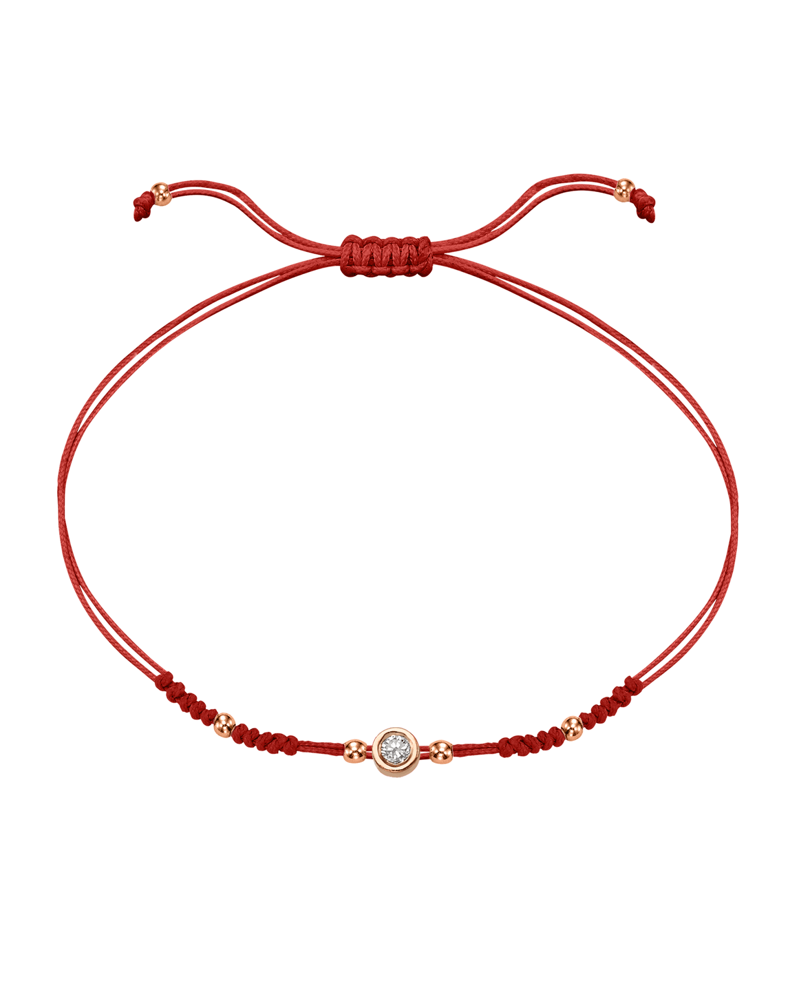 2022 Edit String of Love - 14K Rose Gold Bracelets 14K Solid Gold Red Medium: 0.04ct