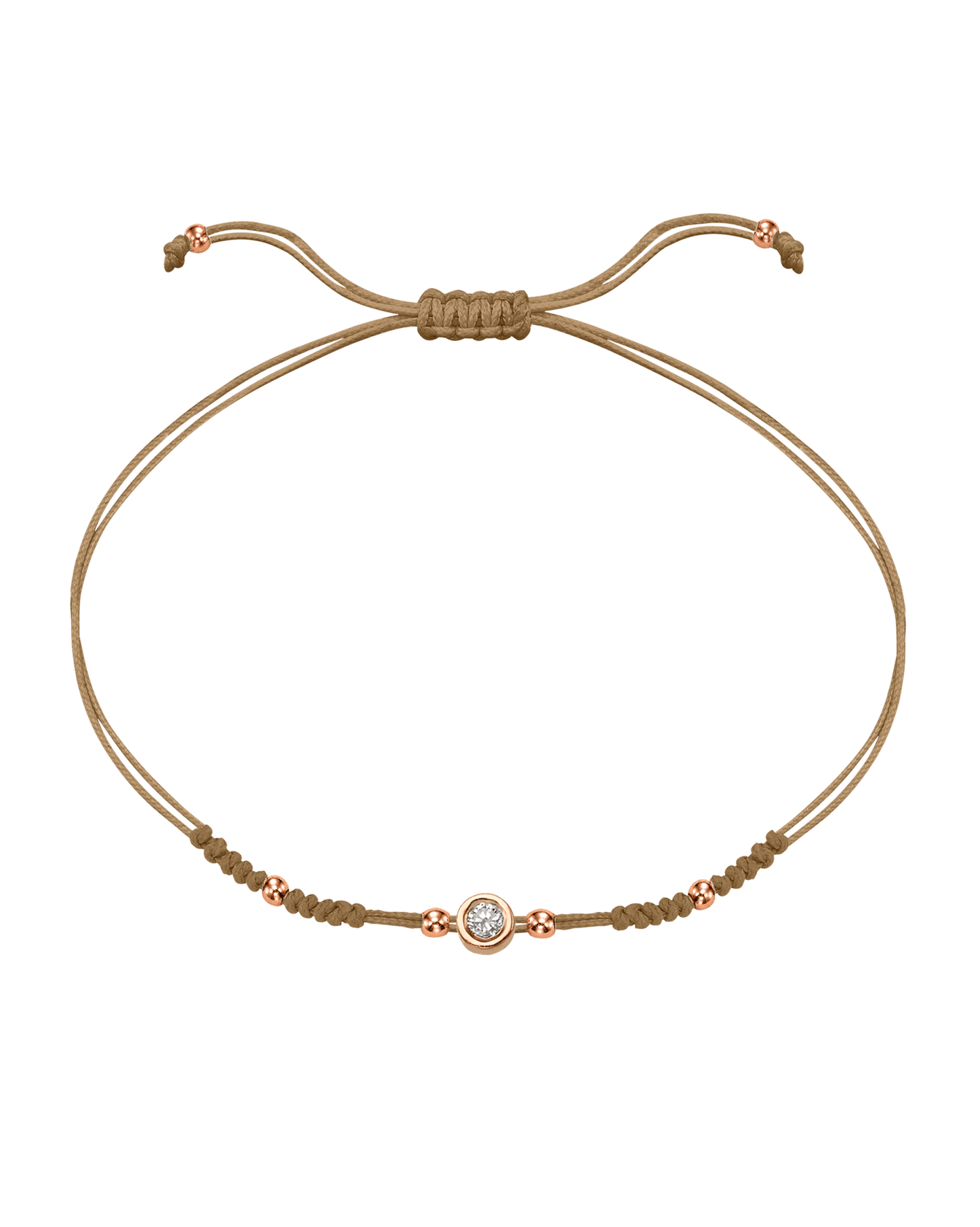 2022 Edit String of Love - 14K Rose Gold Bracelets 14K Solid Gold Camel Medium: 0.04ct