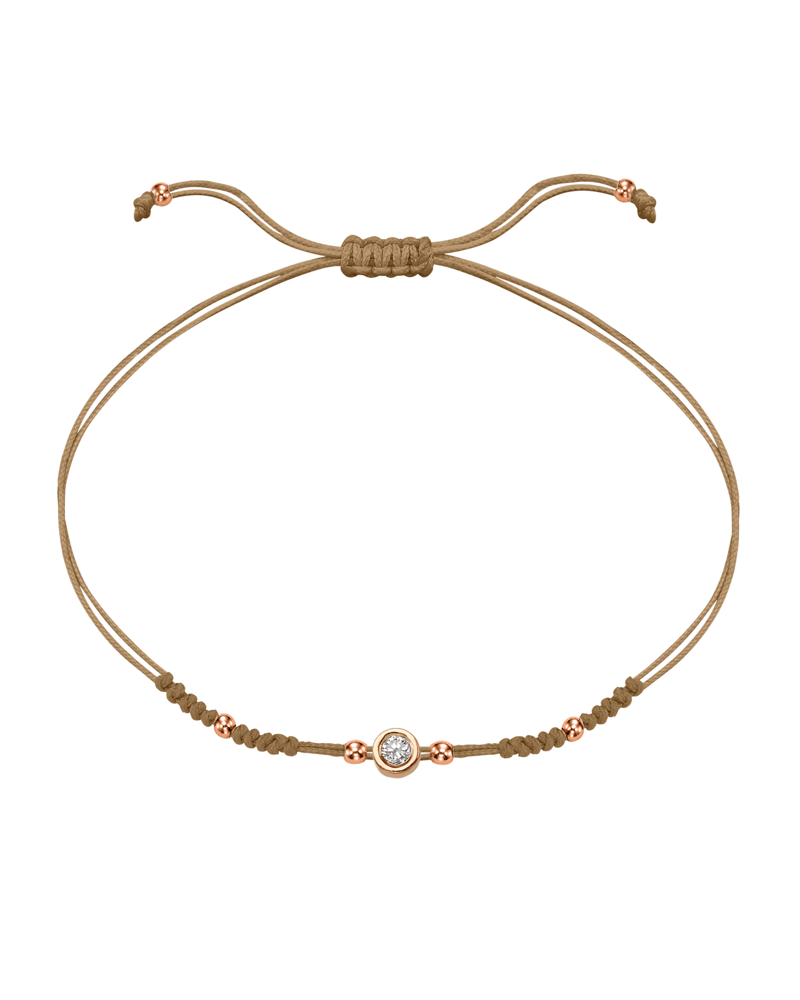 2022 Edit String of Love - 14K Rose Gold Bracelets 14K Solid Gold Camel Medium: 0.04ct