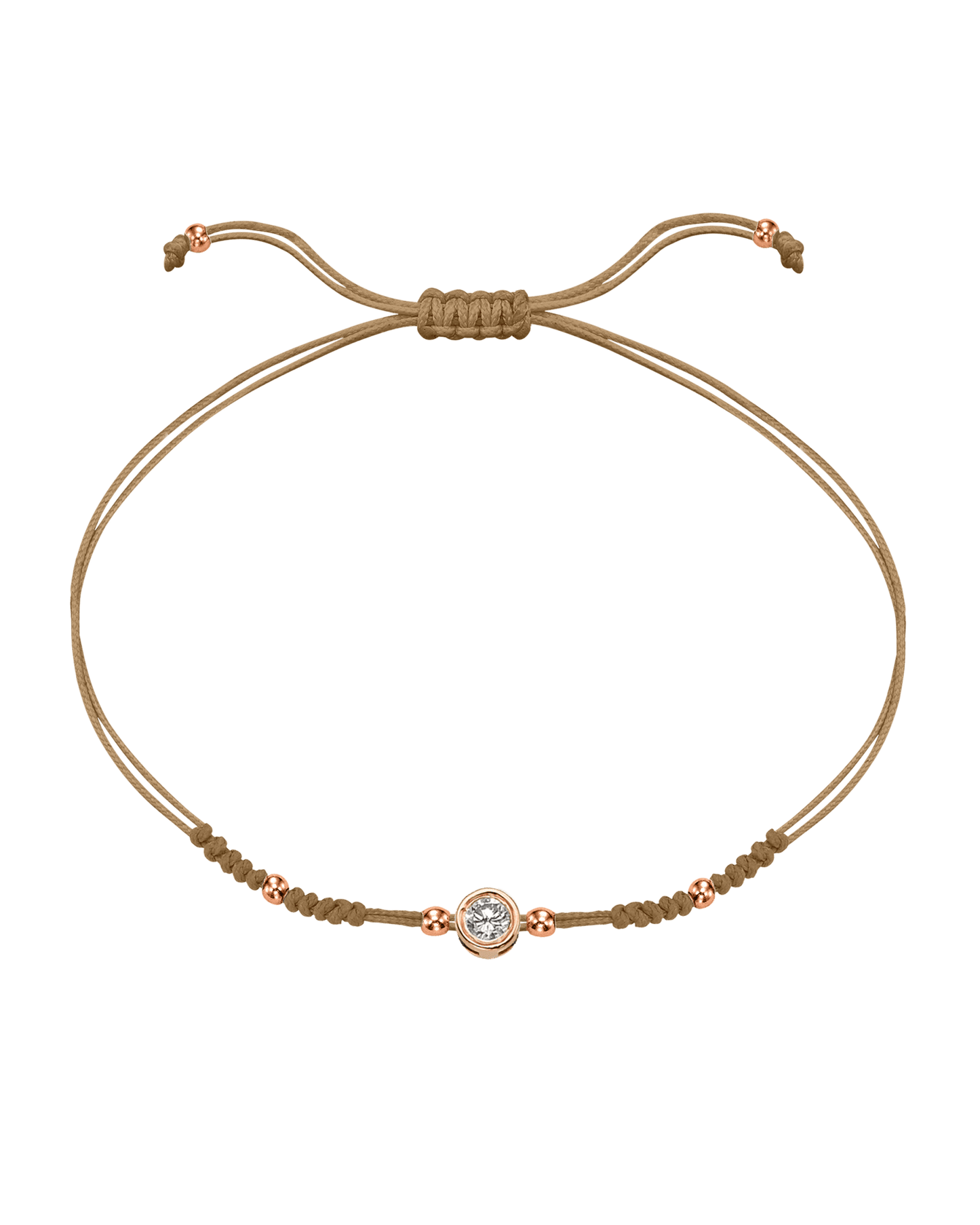 2022 Edit String of Love - 14K Rose Gold Bracelets 14K Solid Gold Camel Large: 0.1ct