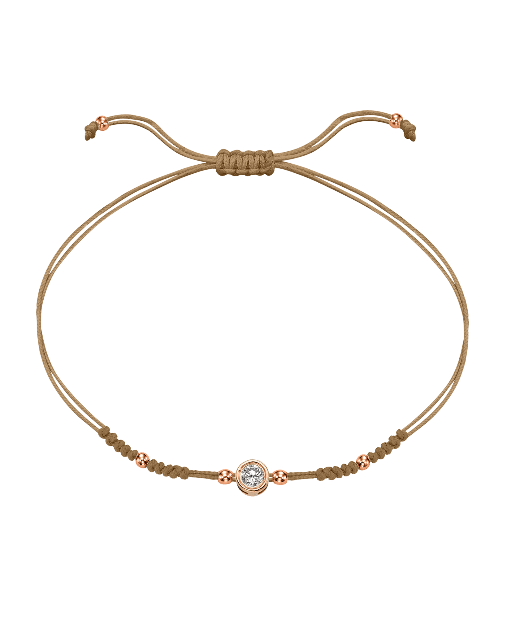2022 Edit String of Love - 14K Rose Gold Bracelets 14K Solid Gold Camel Large: 0.1ct