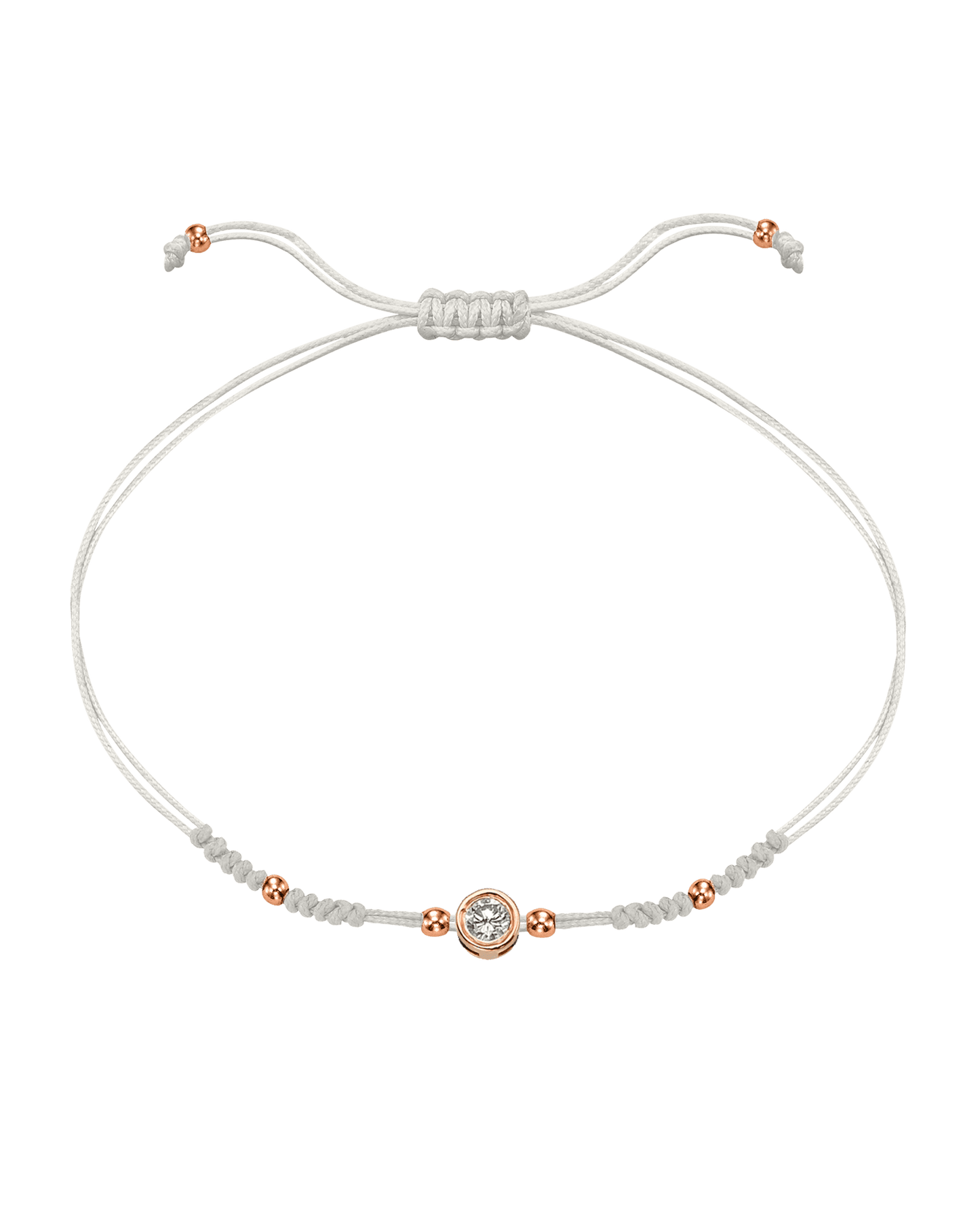 2022 Edit String of Love - 14K Rose Gold Bracelets 14K Solid Gold Pearl Large: 0.1ct
