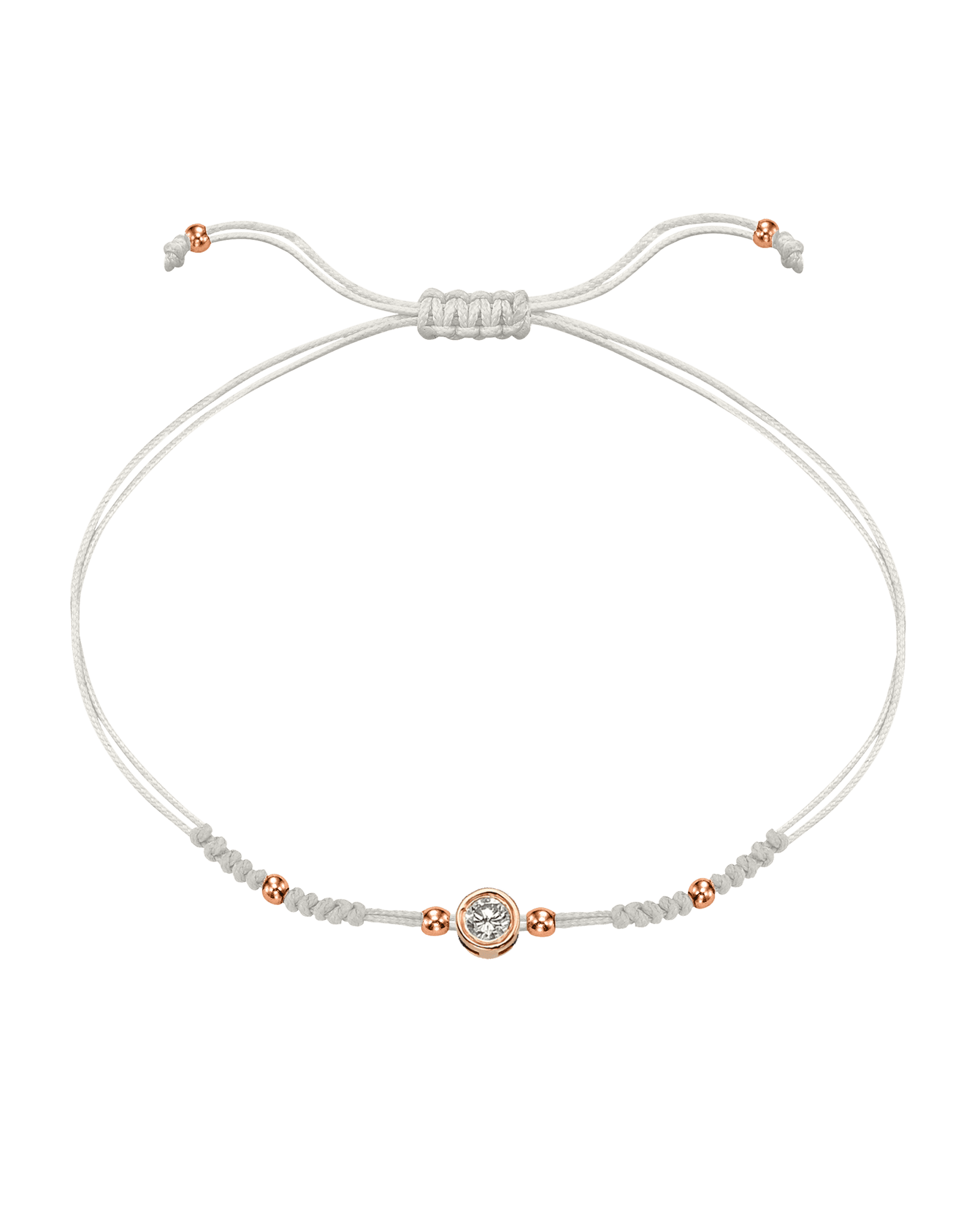 2022 Edit String of Love - 14K Rose Gold Bracelets 14K Solid Gold Pearl Large: 0.1ct