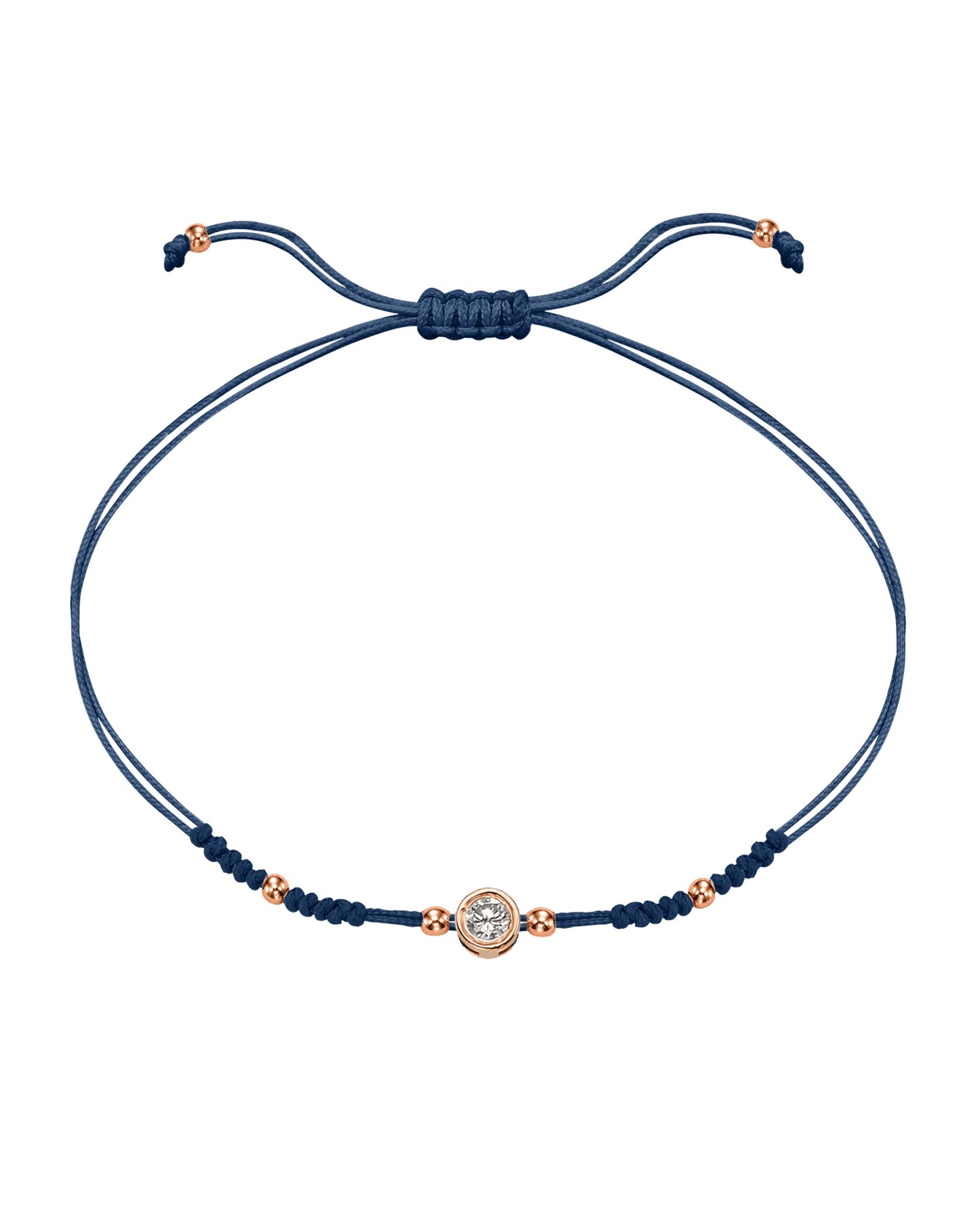 2022 Edit String of Love - 14K Rose Gold Bracelets 14K Solid Gold Indigo Large: 0.1ct