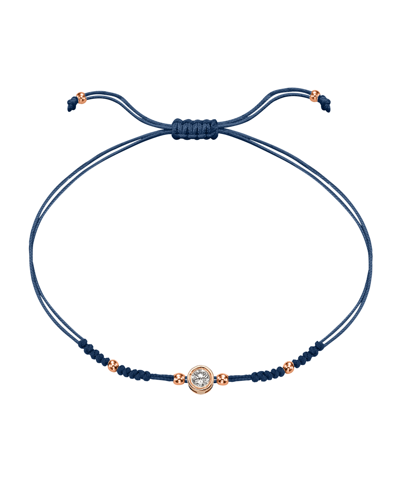 2022 Edit String of Love - 14K Rose Gold Bracelets 14K Solid Gold Indigo Large: 0.1ct